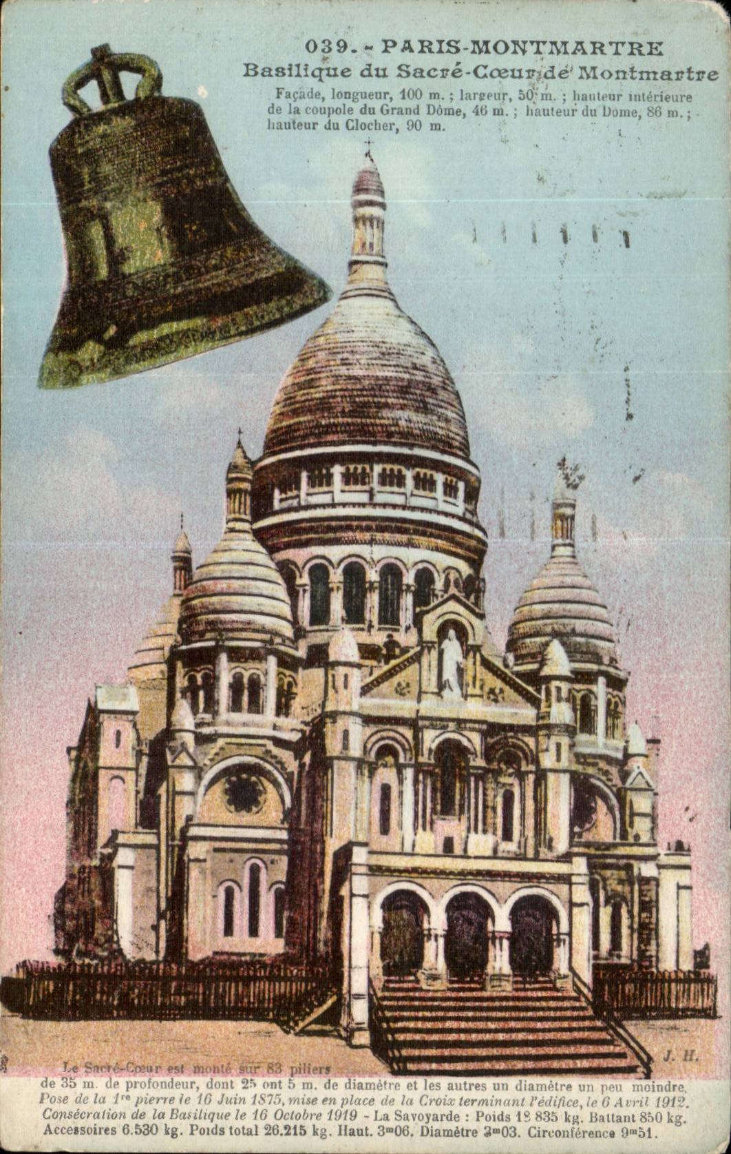 Paris CPA Montmatre Sacre Coeur Cloche