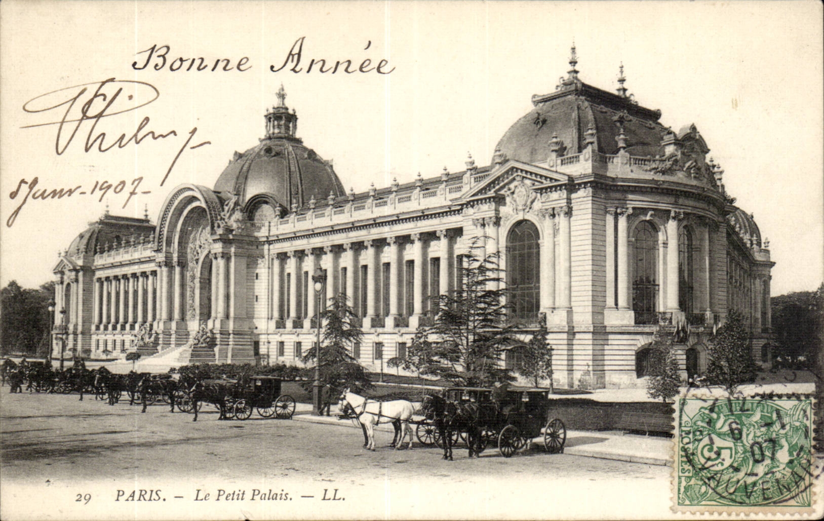 Paris CPA the small palace (barouches exposure 1900)