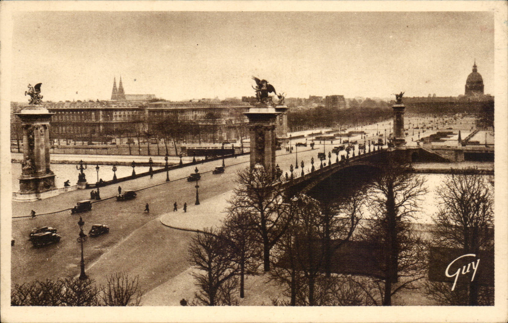 Paris CPA Bridge Alexandre III and esplanade of Invalides