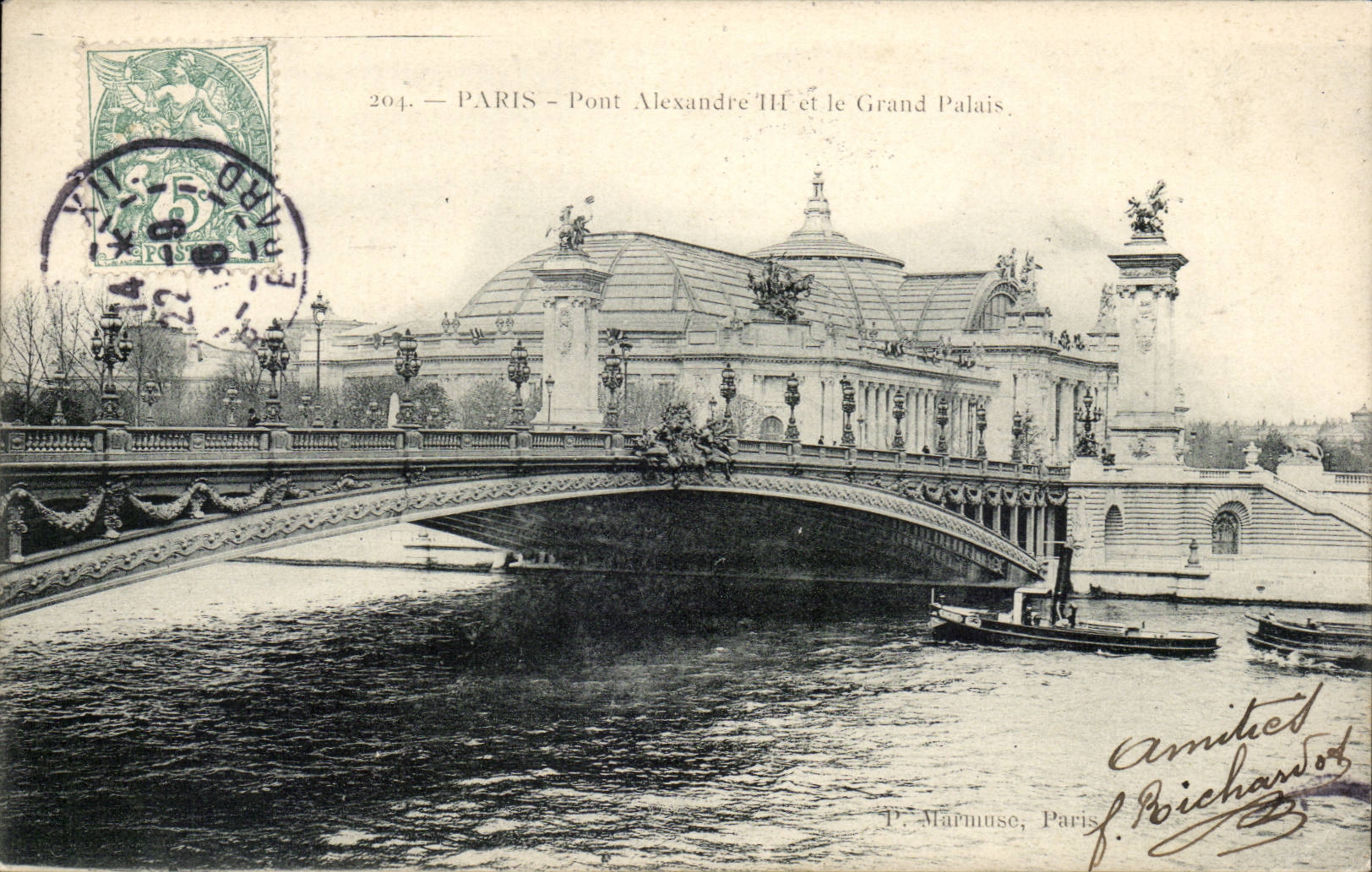 Paris CPA Bridge Alexandre III and the Grand Palais