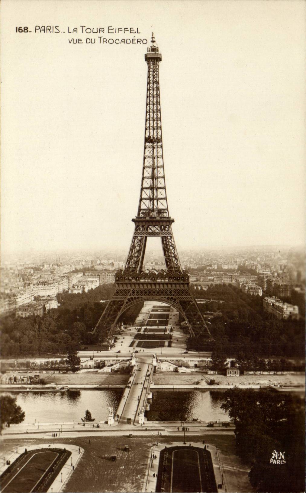 Paris CPA Eiffel Tower seen of Trocadero