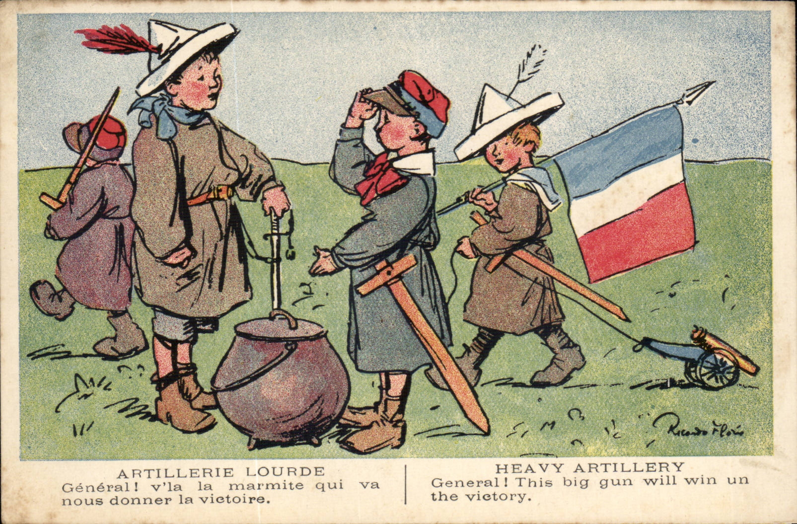 CPA Fantasy Heavy artillery (militaria)