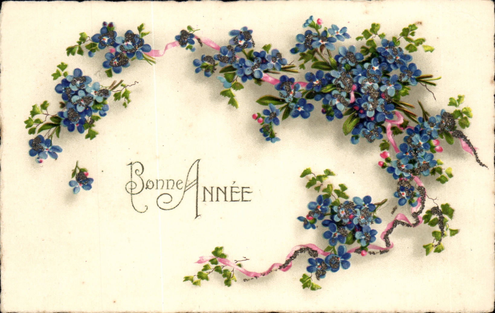 CPA Fantaisie Bonne annee Fleurs