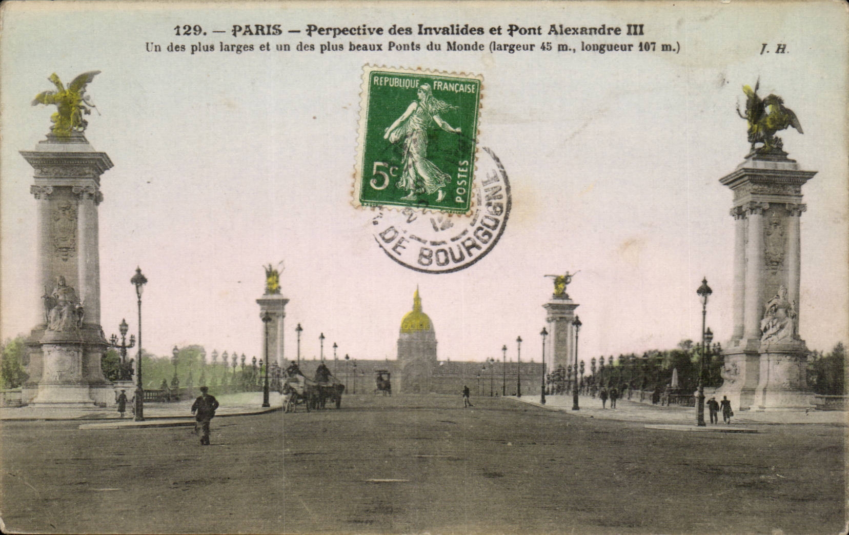 Paris CPA View of Invalides and bridge Alexandre III