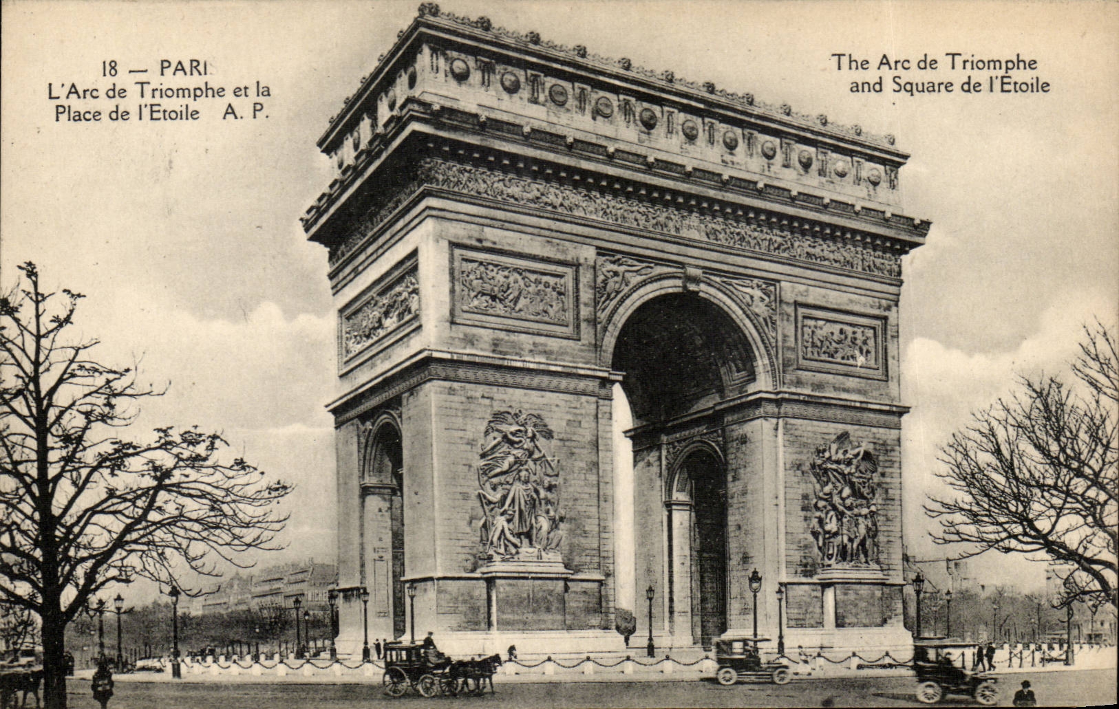 Paris CPA Arc de Triomphe of Etoile