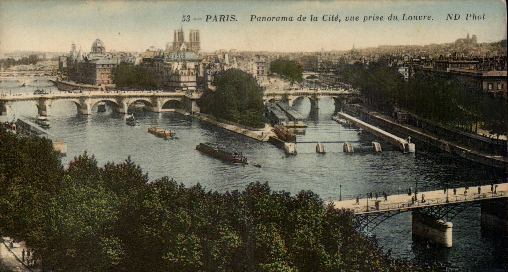 Paris CPA Panorama de la cite vue prise du Louvre
