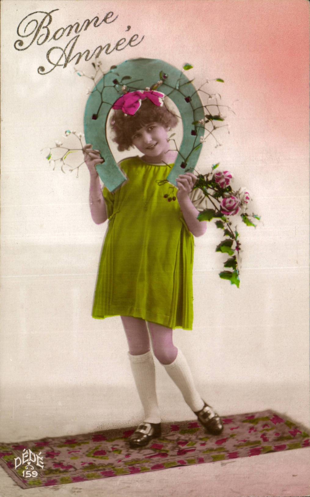 CPA Fantasy Child Horseshoe Happy New Year