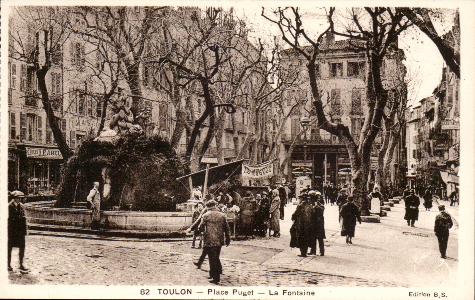 Toulon - Puget Place - the Fountain - CPA