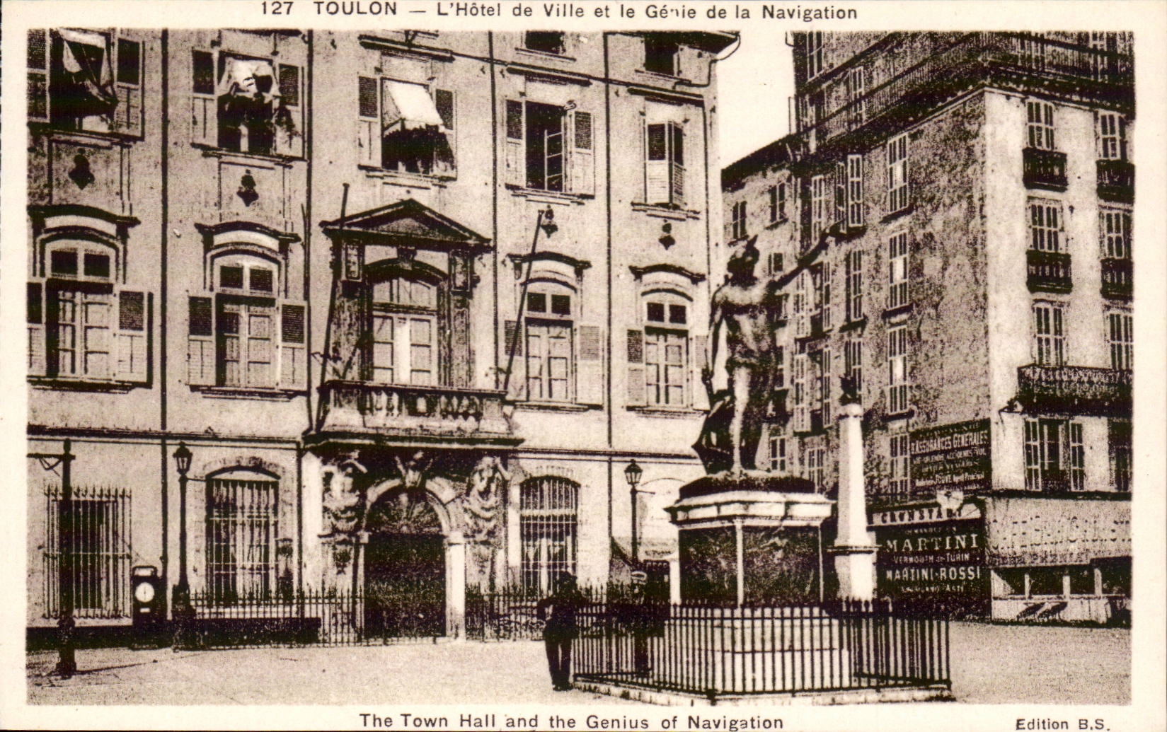 Toulon - the Town hall and Genius of Navigation - CPA
