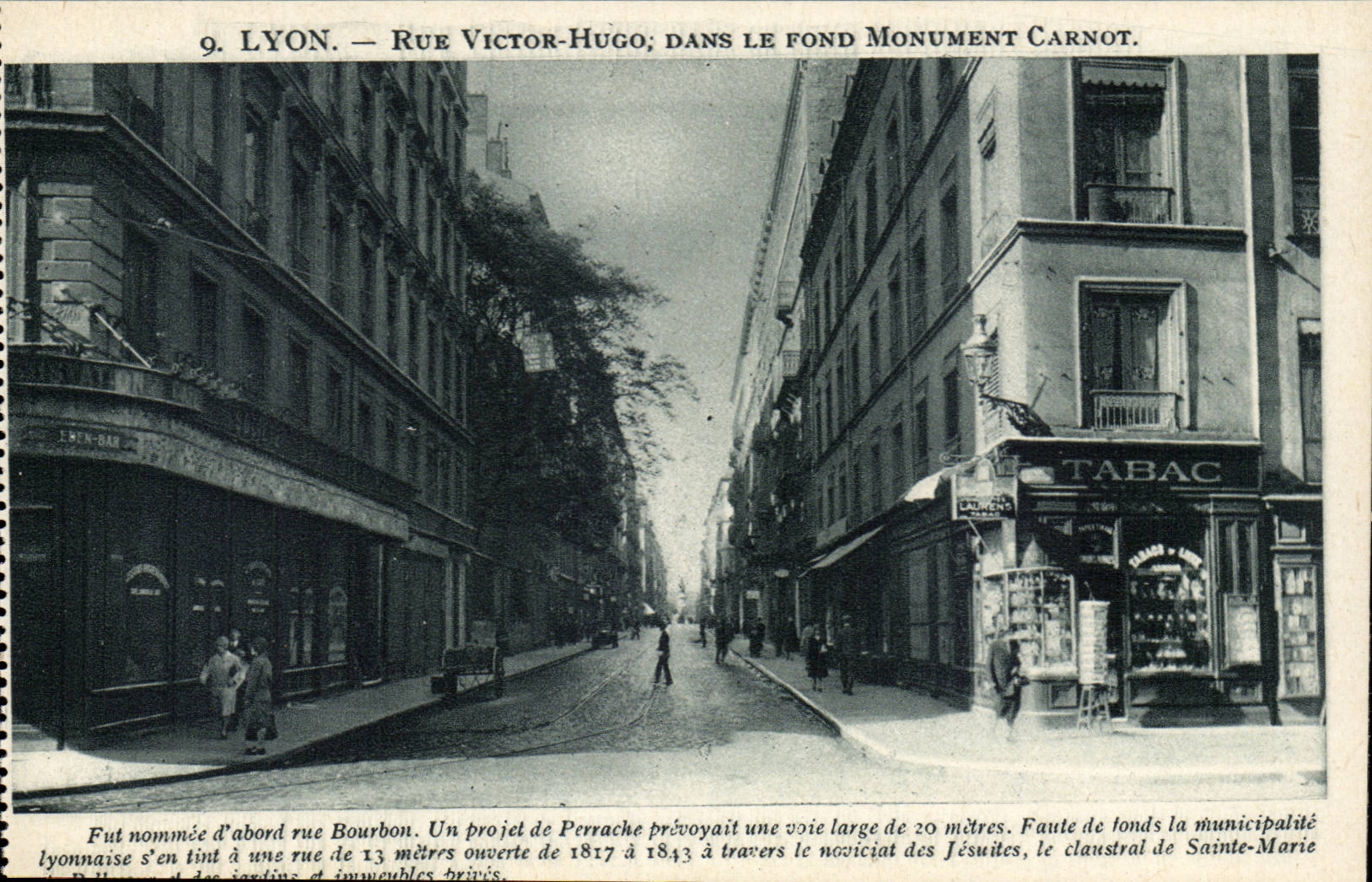 Lyon - Strasse Victor Hugo im Carnot Denkmal - CPA