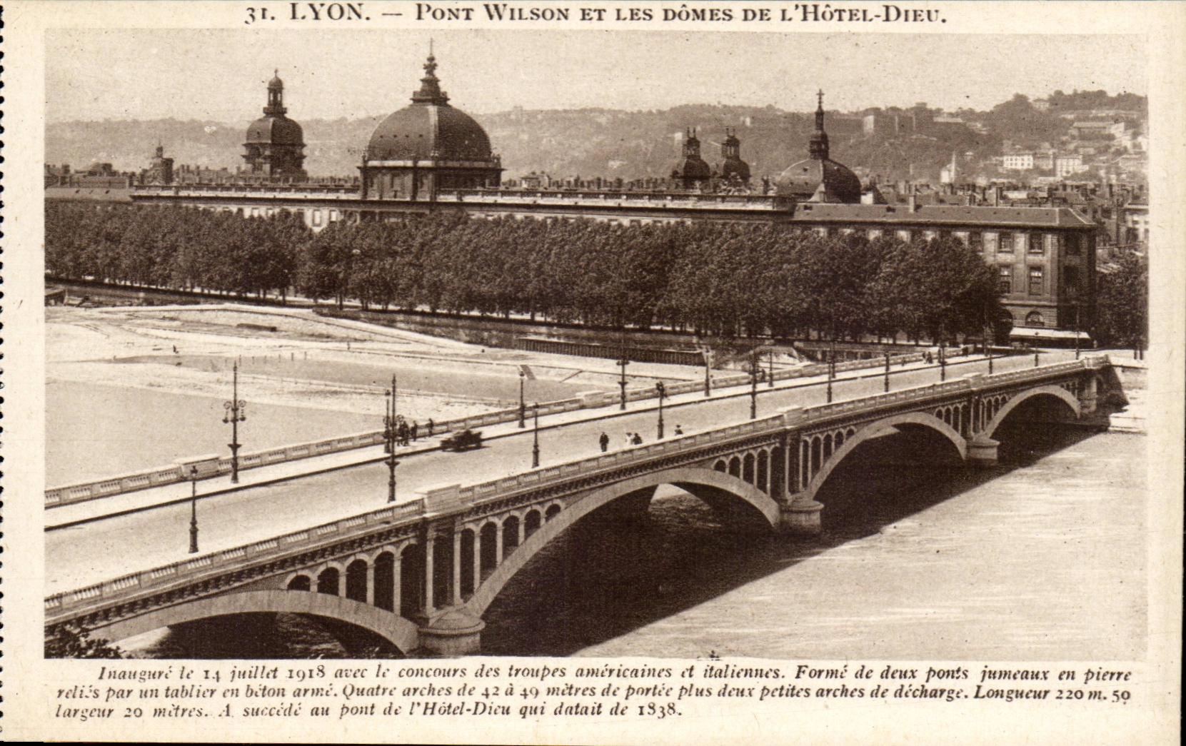 Lyon - Brucke Wilson und Hauben des Hotel-Gottes - CPA