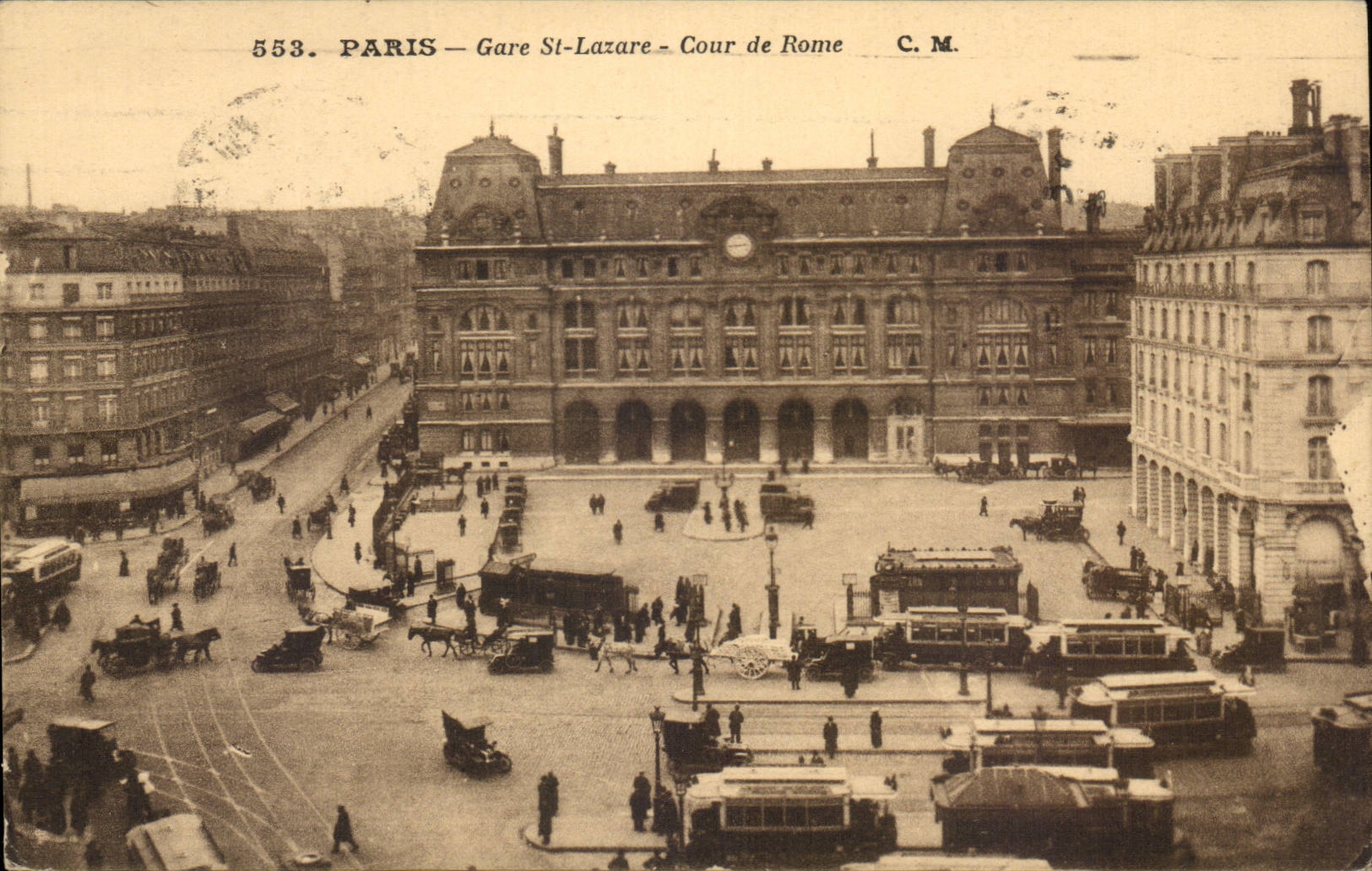 Paris - 8 - Train station St Lazare - Court of Rome - CPA