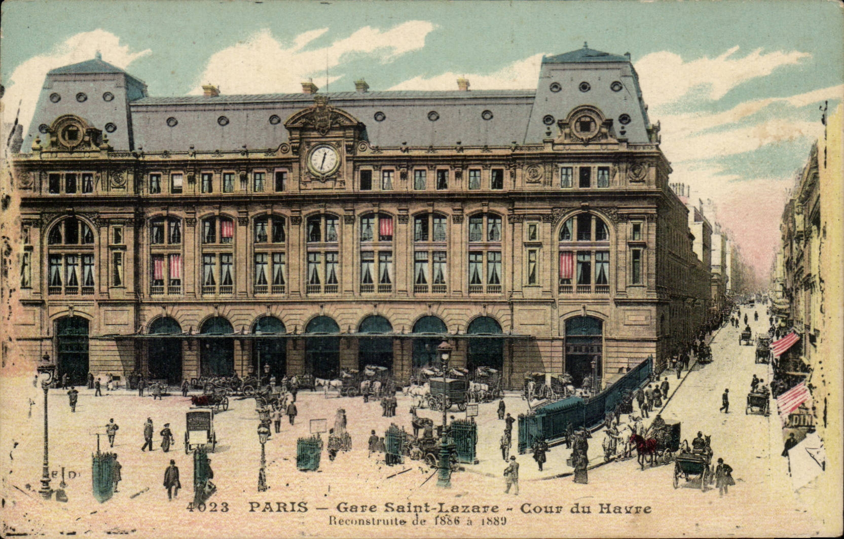 Paris - 8 - Train station St Lazare - Court of Le Havre - CPA