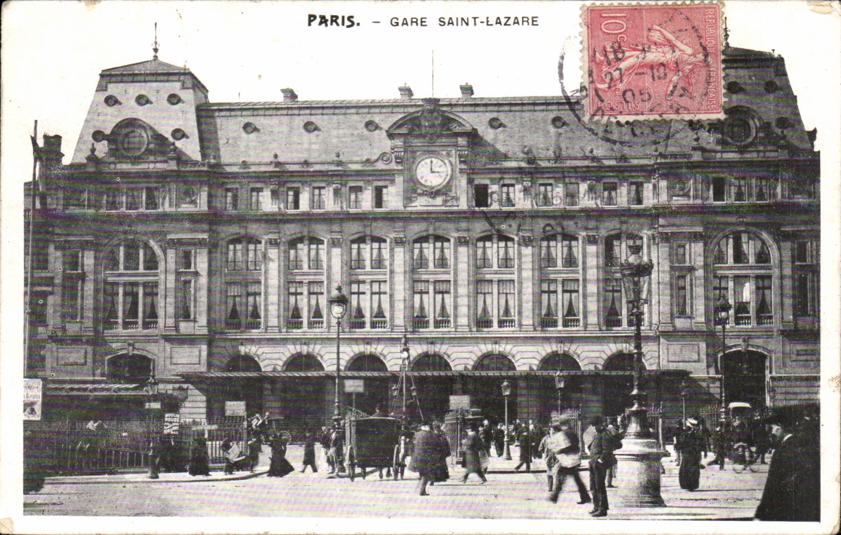 Paris - 8 - Train station St Lazare - CPA