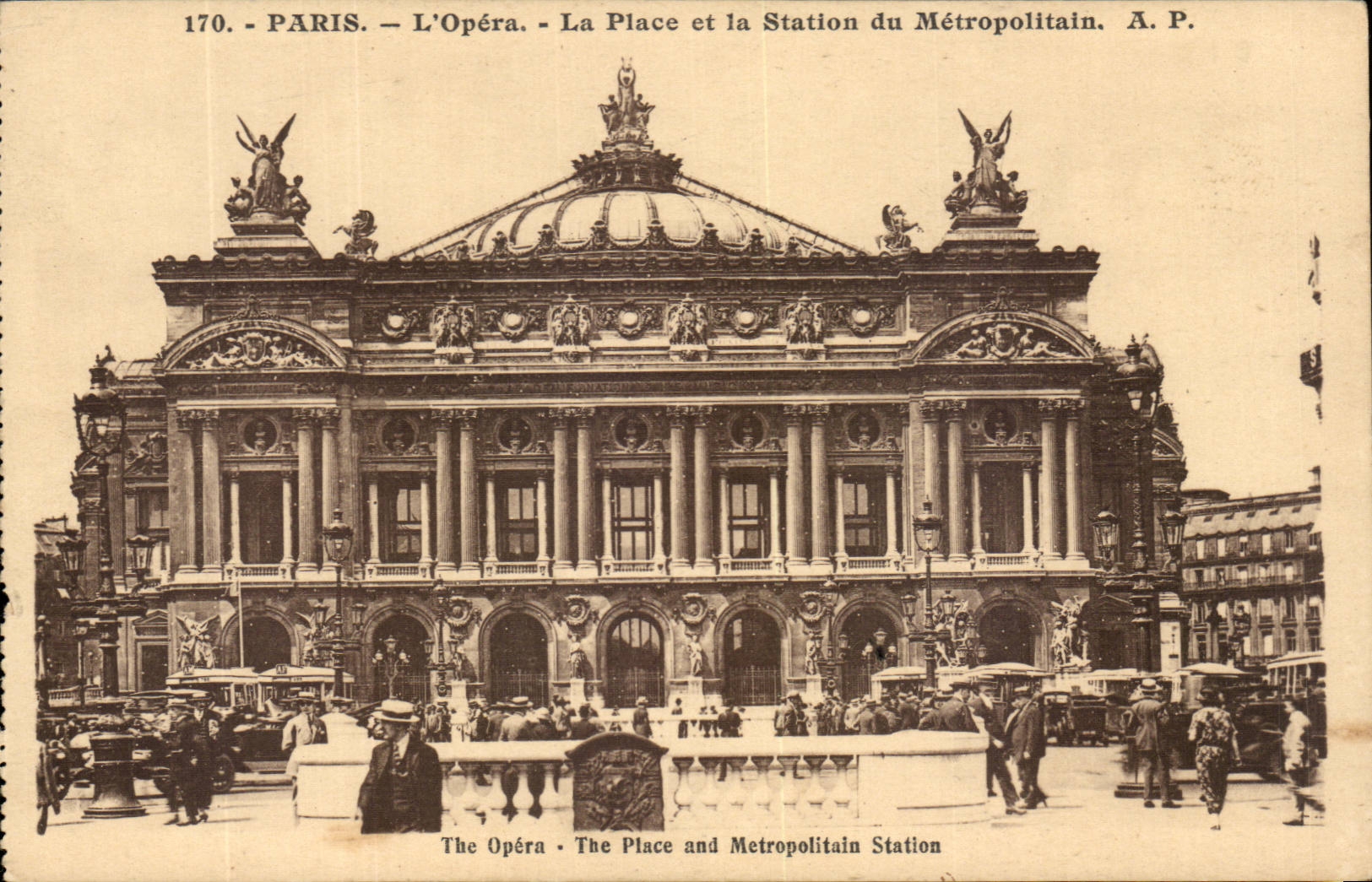 Paris - 9 - Opera La Place et La Station Metropolitain - CPA 