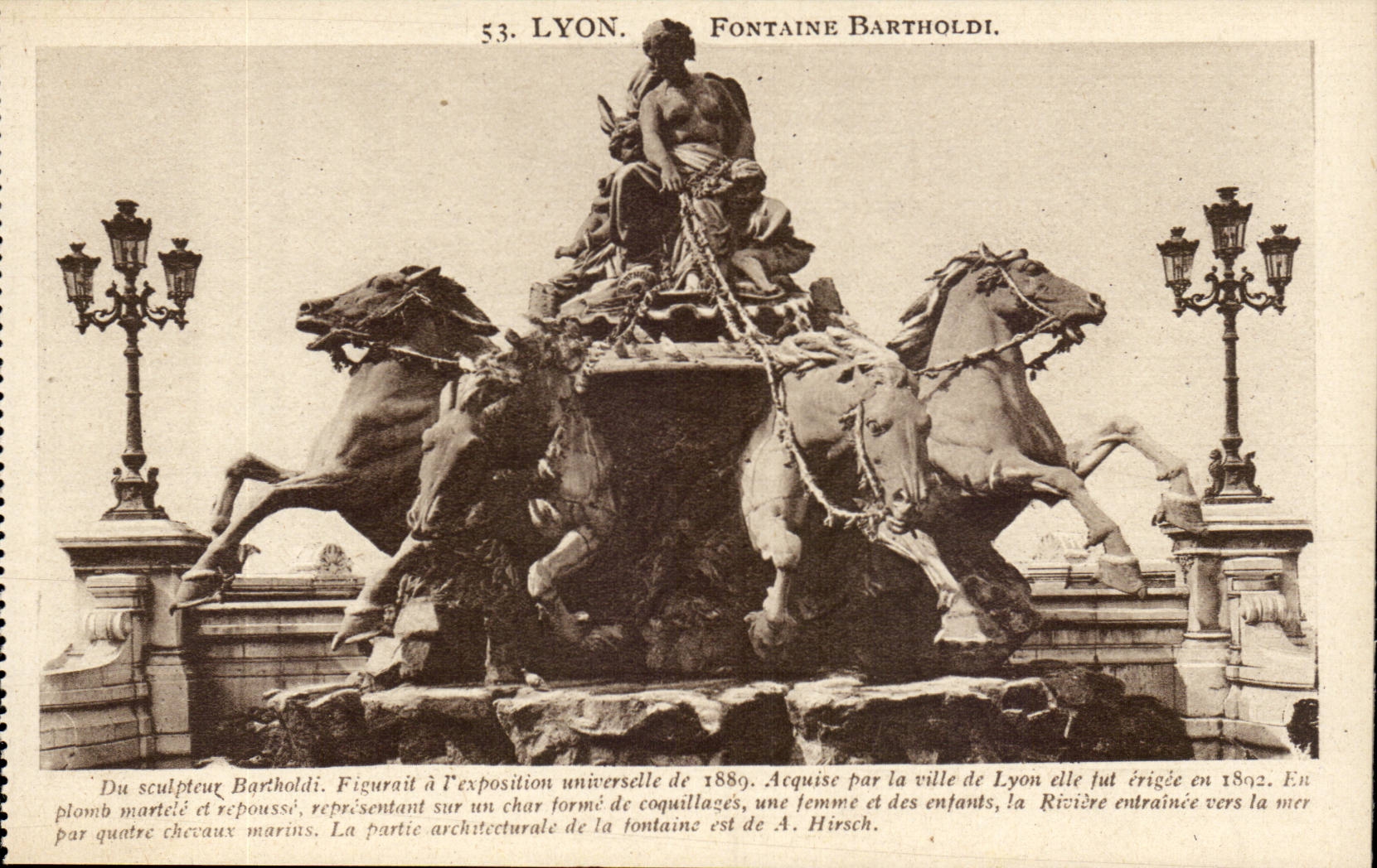 Lyon - Bartholdi Brunnen - CPA