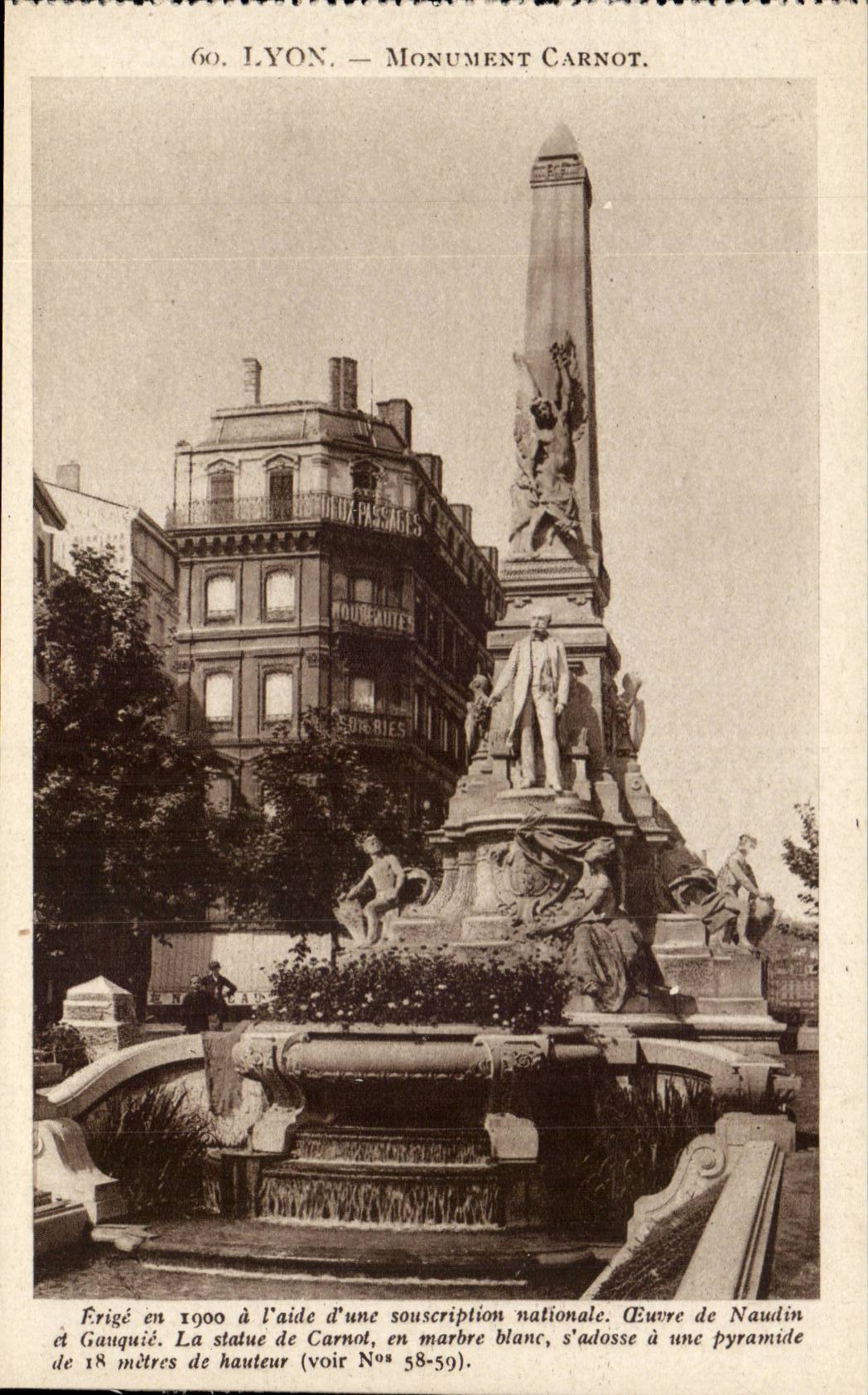 Lyon - Carnot Denkmal - CPA