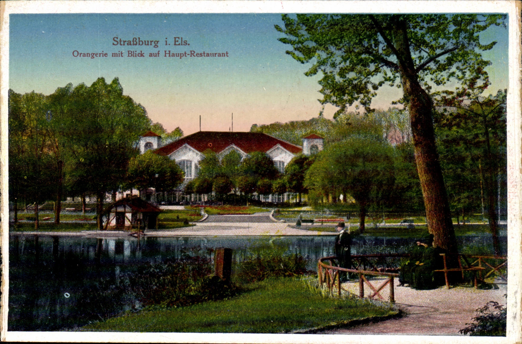 Strasbourg - Strassburg - Orangery put Blick auf Haupt Restoring CPA