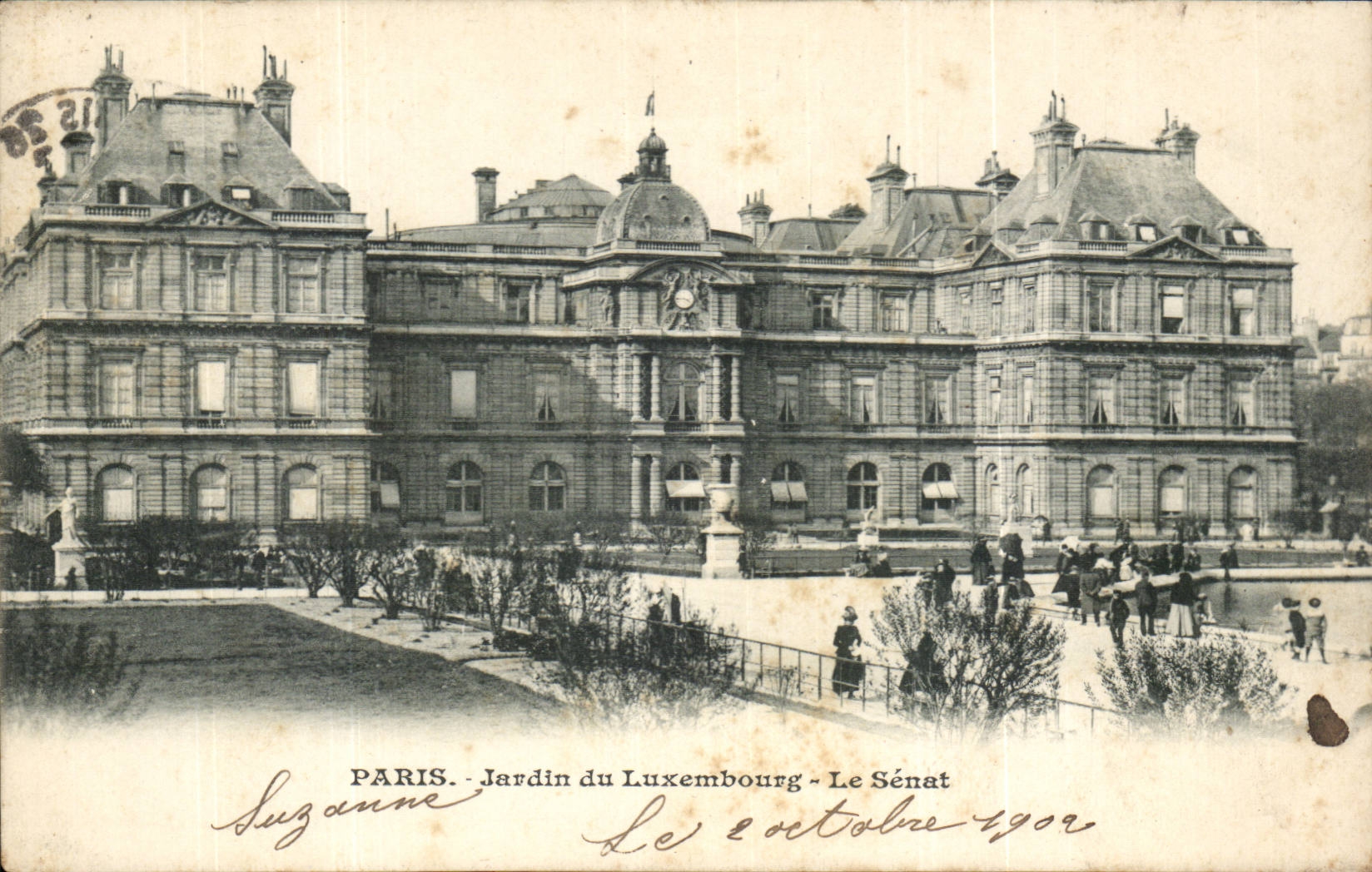 Paris - 6 - Garden of Luxembourg - the Senate - CPA