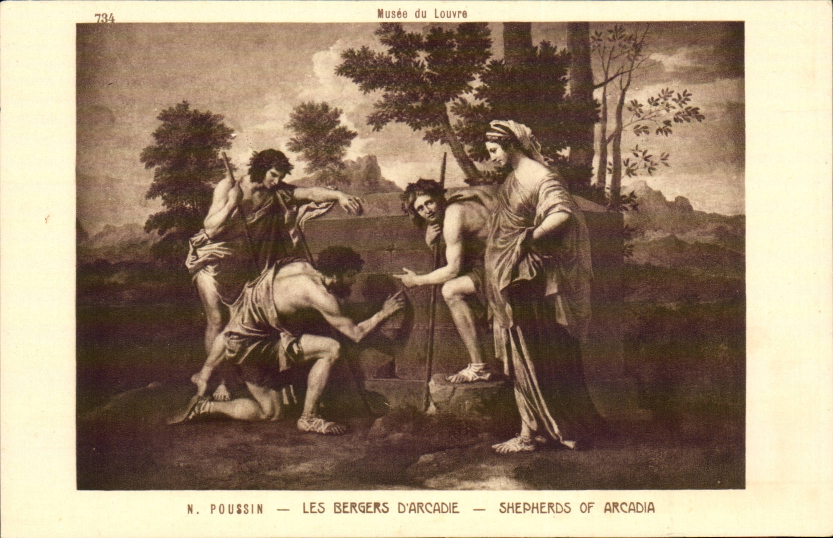 Tableaux - Arts - Musee du Louvre - Poussin - Bergere d'Arcade CPA 