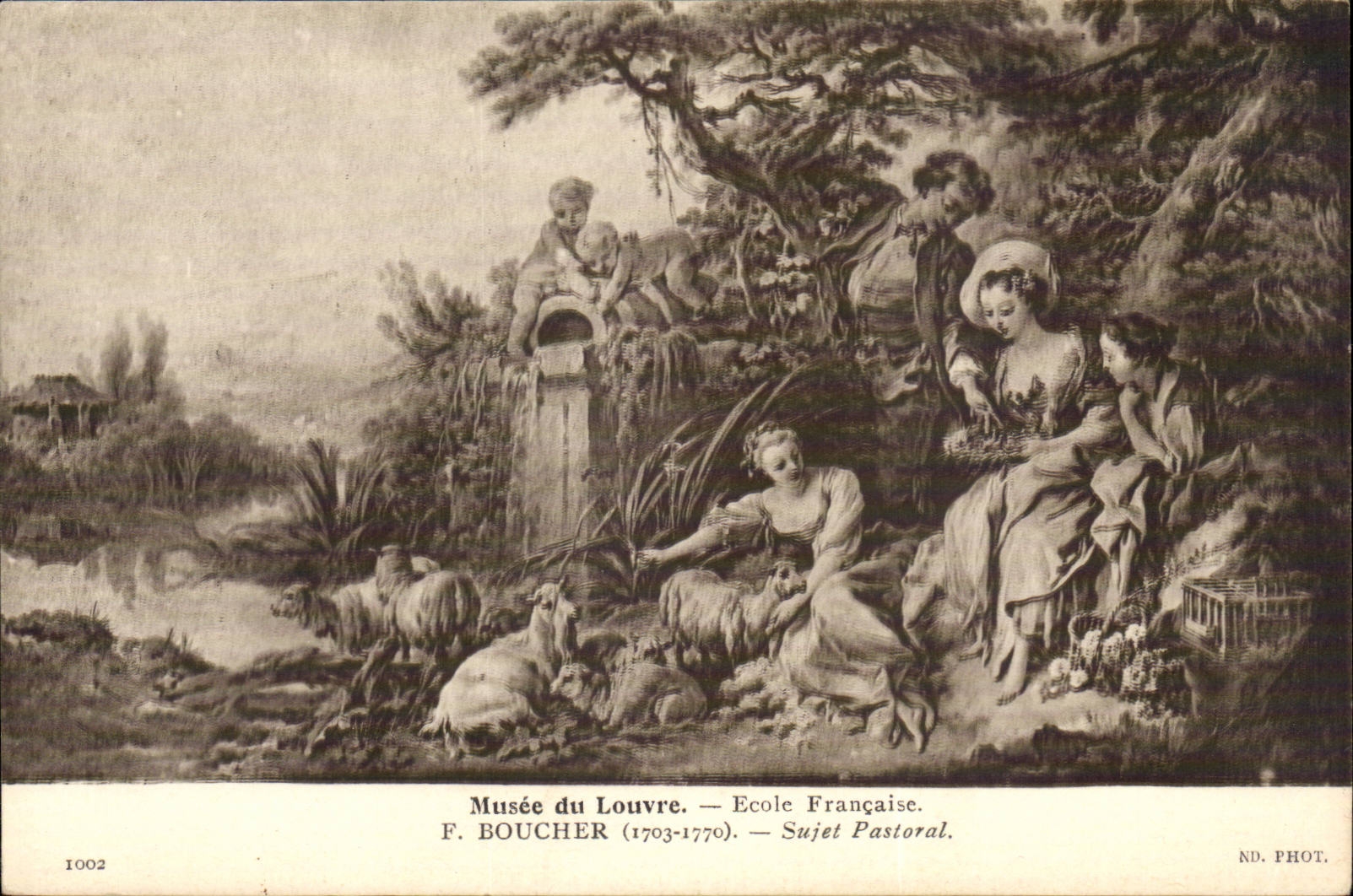 Tableaux - Arts - Musee du Louvre - Boucher - Ecole Francaise - Sujet Pastoral - CPA 