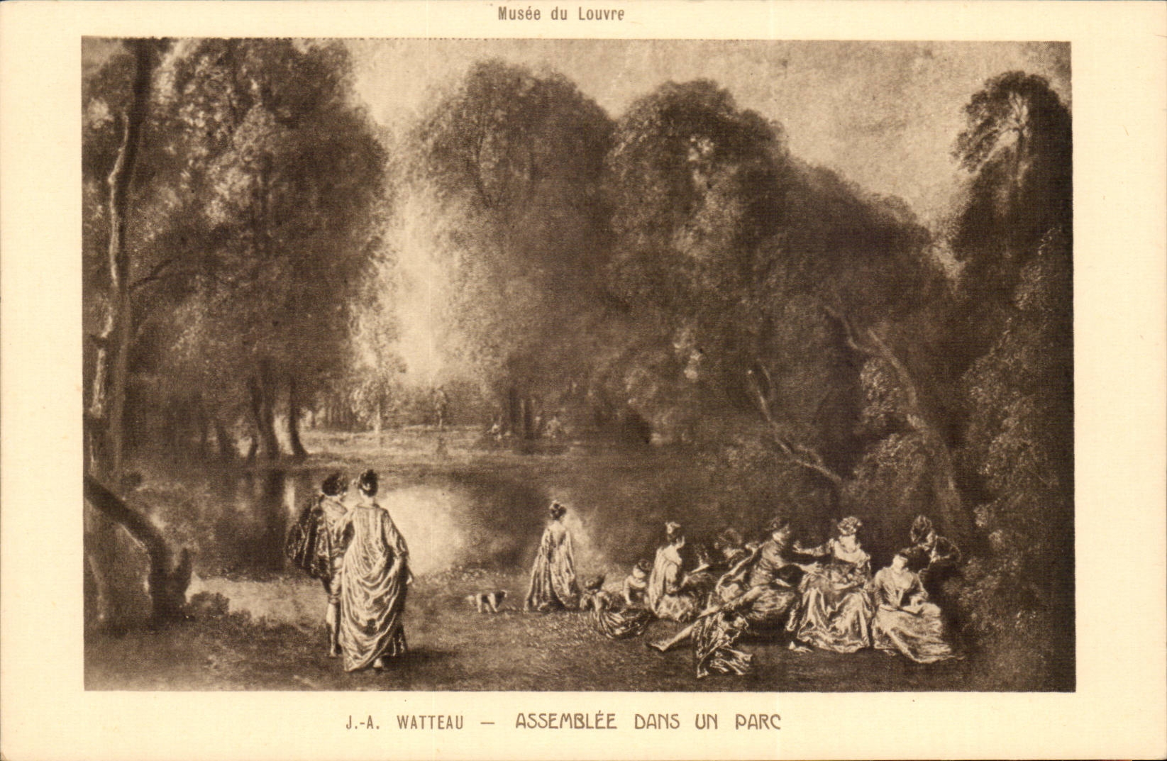 Arts - Tableaux -Musee du Louvre - Watteau -Assemblee dans le Parc - CPA 