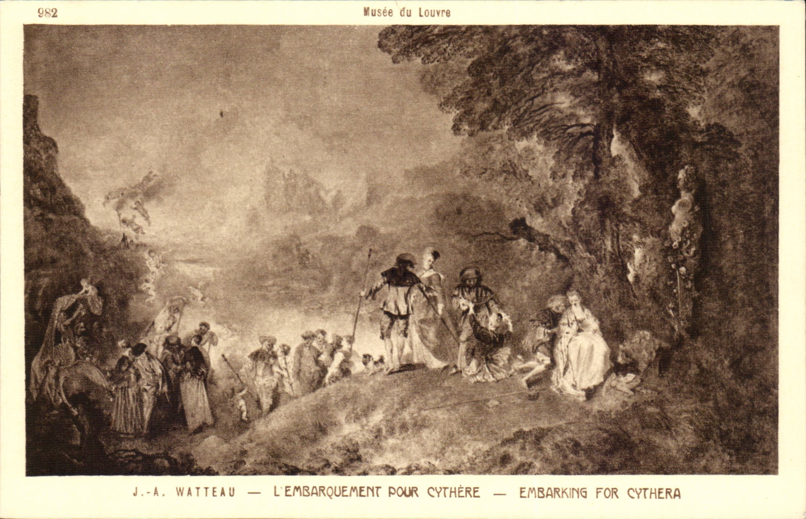 Arts - Tableaux -Musee du Louvre - Watteau - Embarquement pour Cythere - CPA 