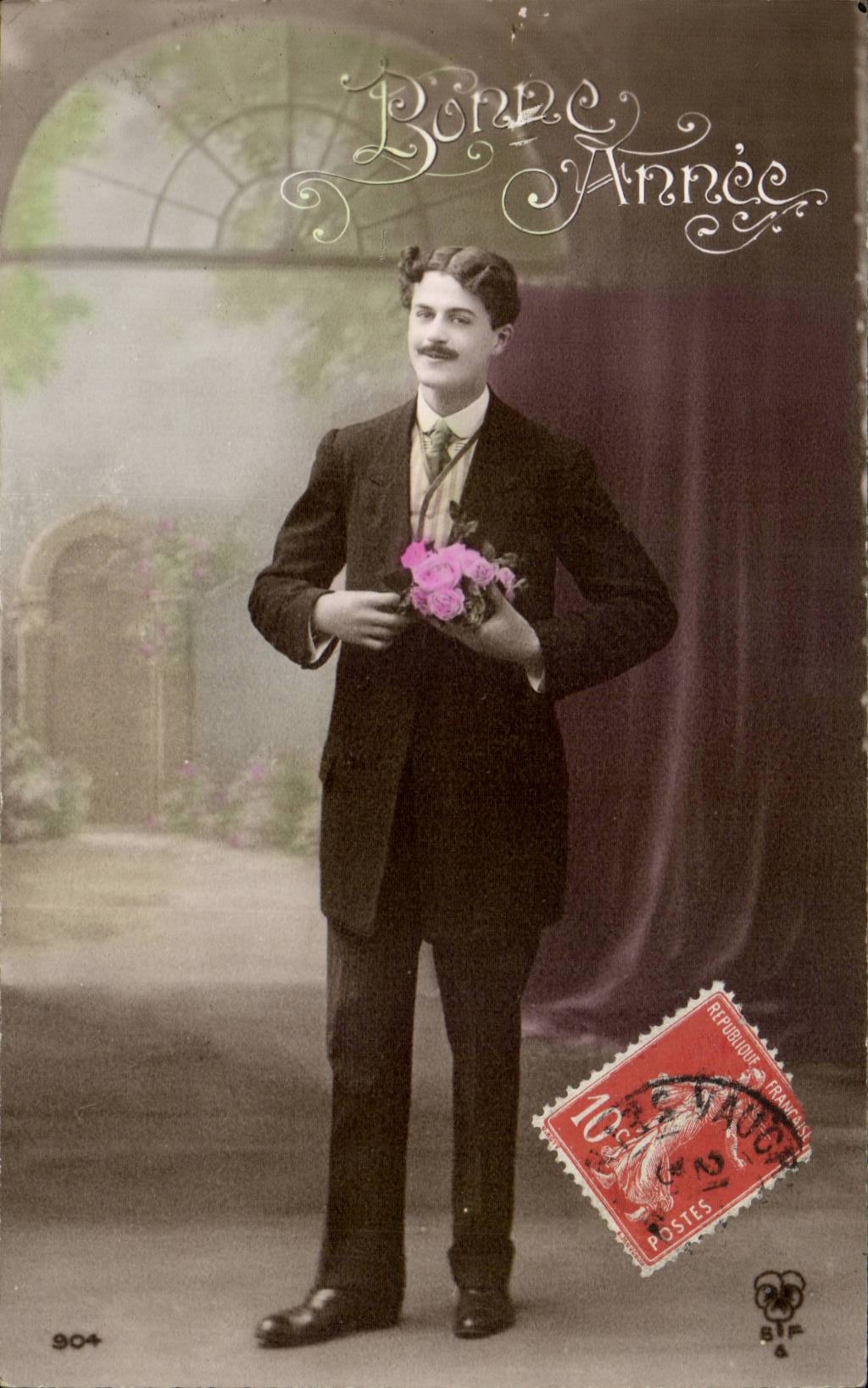 Fetes - Bonne Annee - Homme - handsome man - CPA 