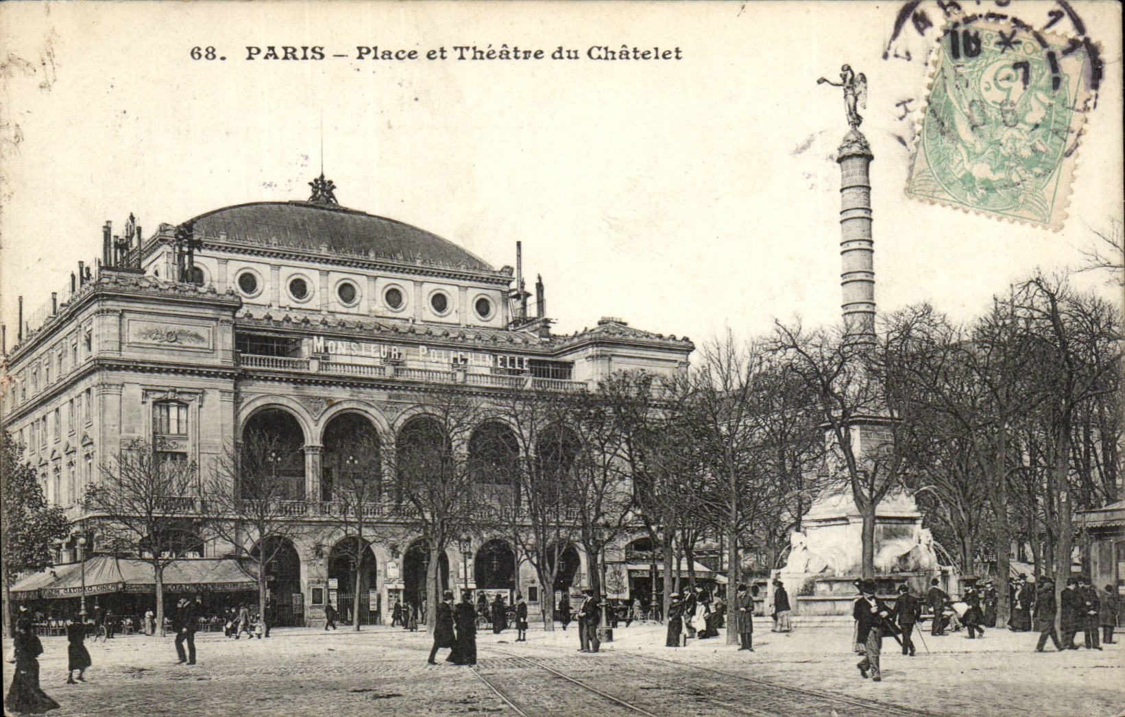 Paris - 1 - Place et Theatre du Chatelet - CPA