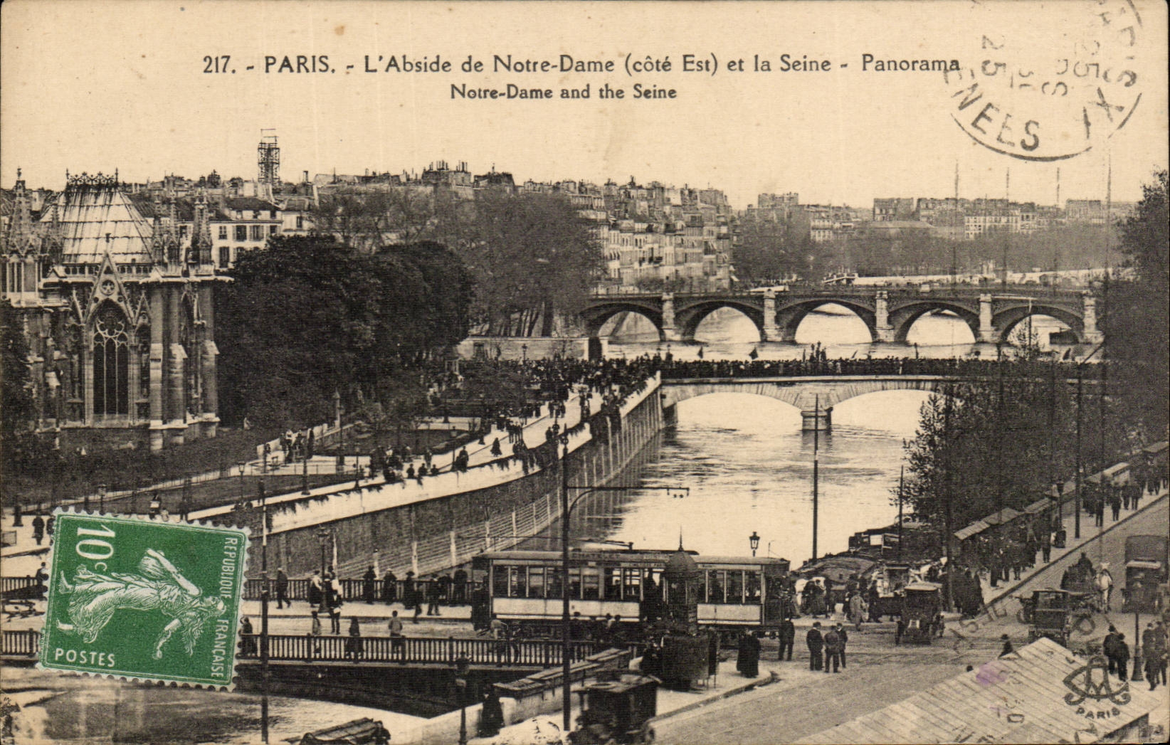 Paris - 4 - L'Abside de Notre Dame et la Seine - CPA