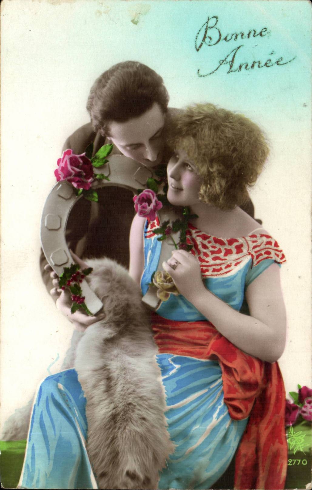 CPA Fantasy Woman and fet has horse