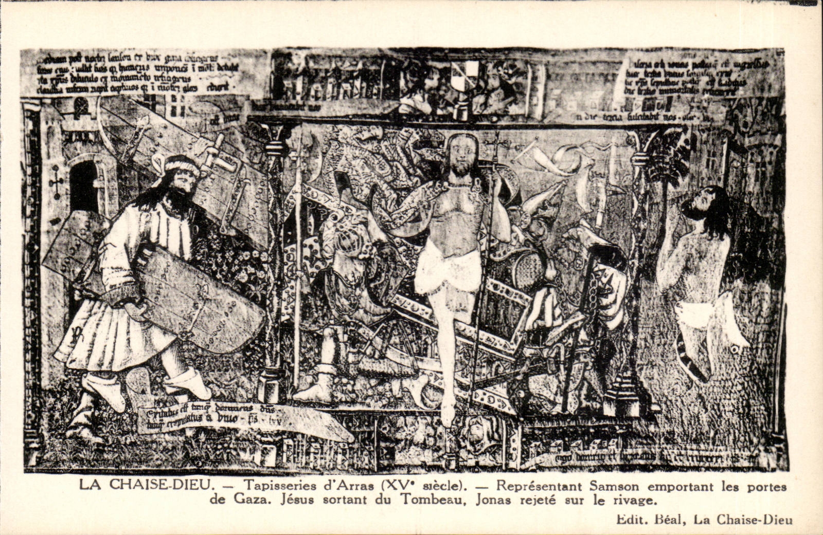 The Chair God CPA Tapestries of Arras Representing Sanson carrying the doors of Gaza