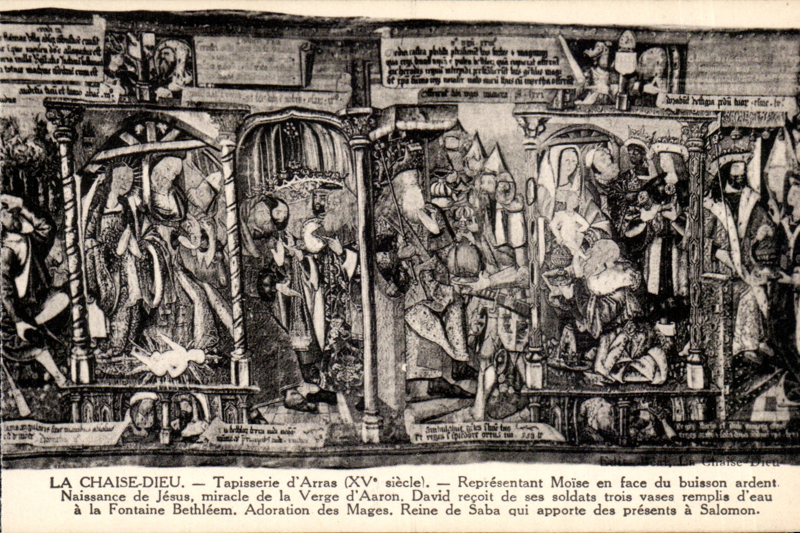 The Chair God CPA Tapestries of Arras Representing Brace opposite the burning bush