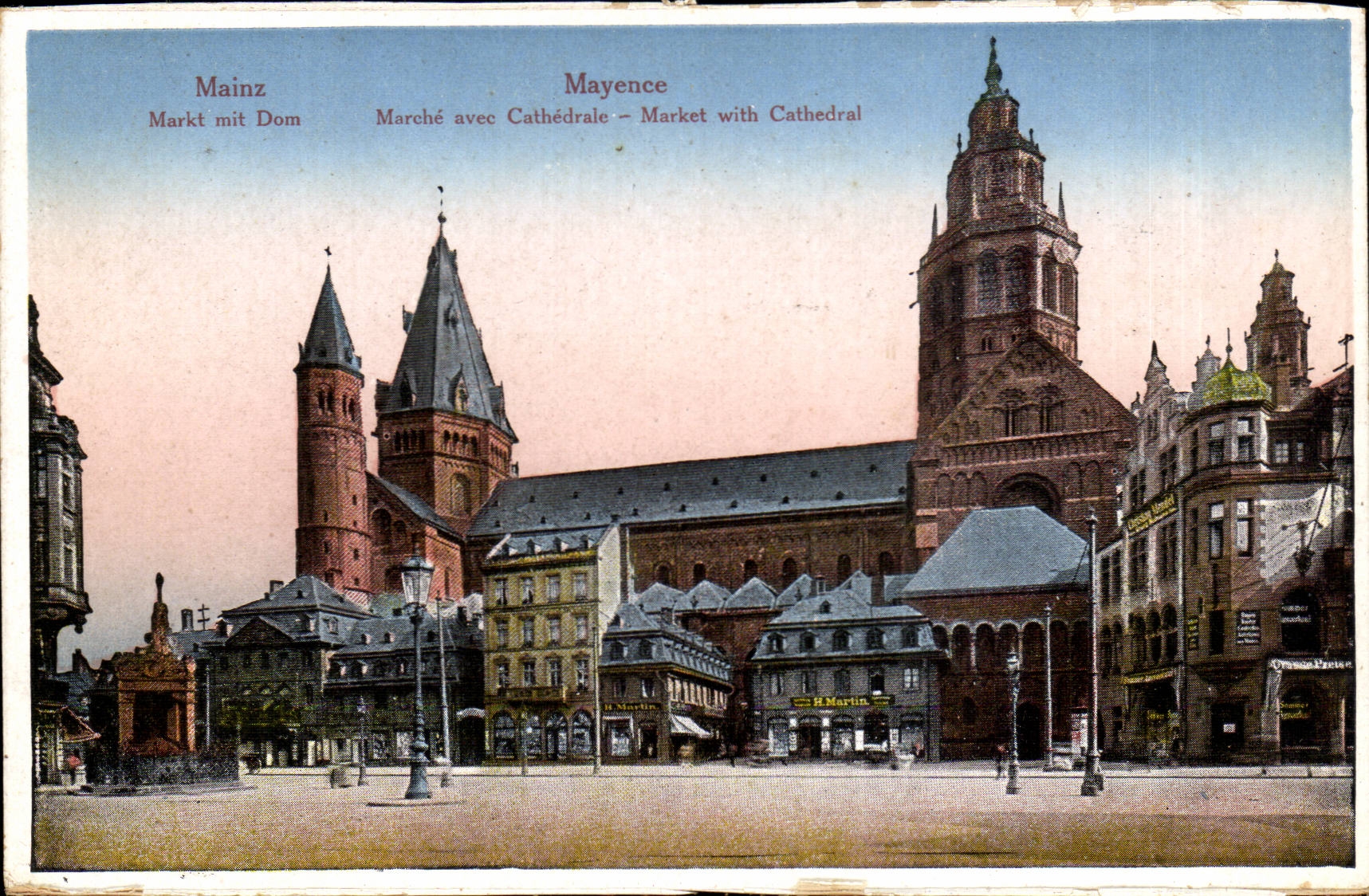 Markt Mainz-CPA mit Kathedrale