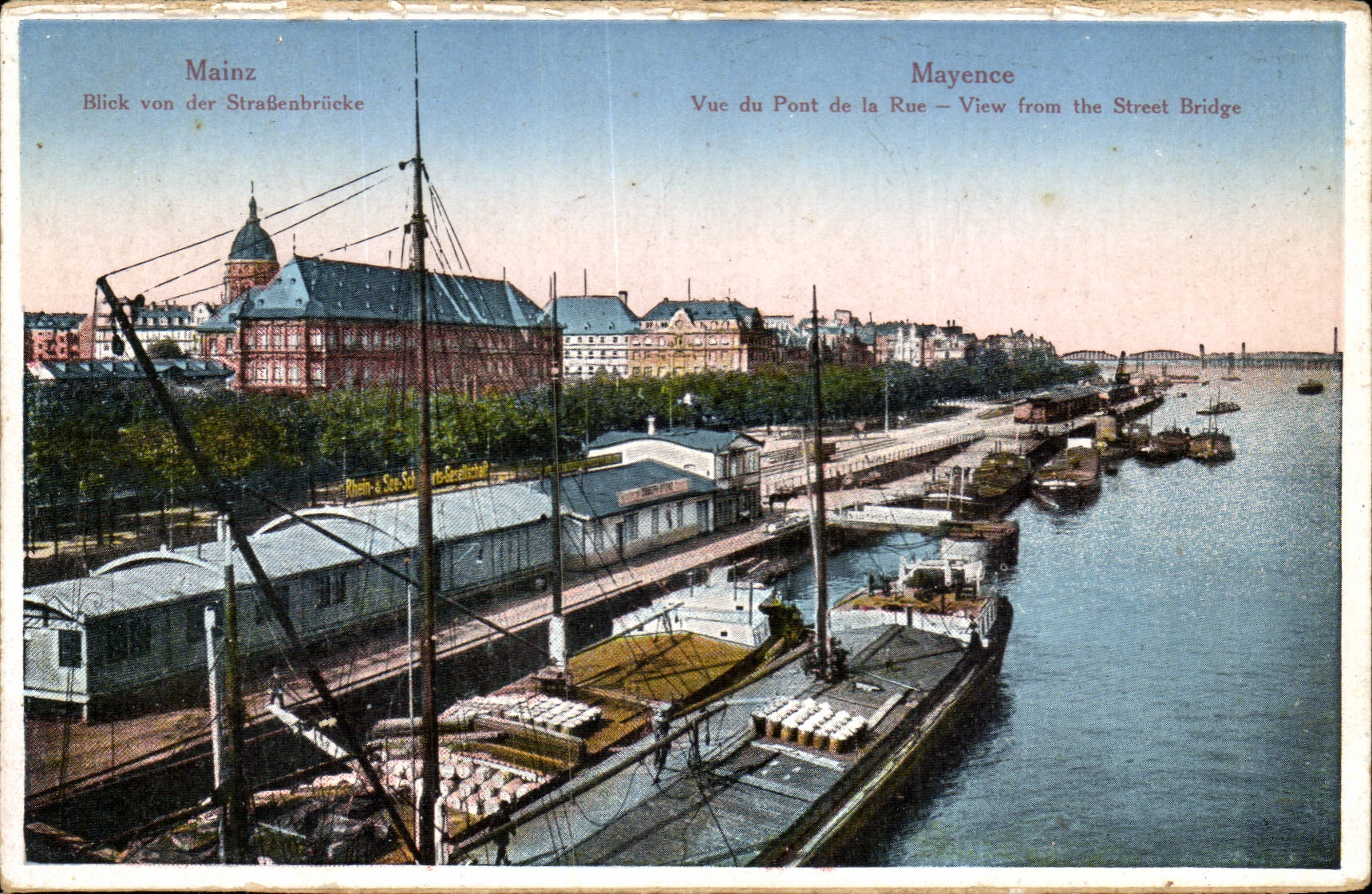 Mainz CPA Seen of the bridge of the street