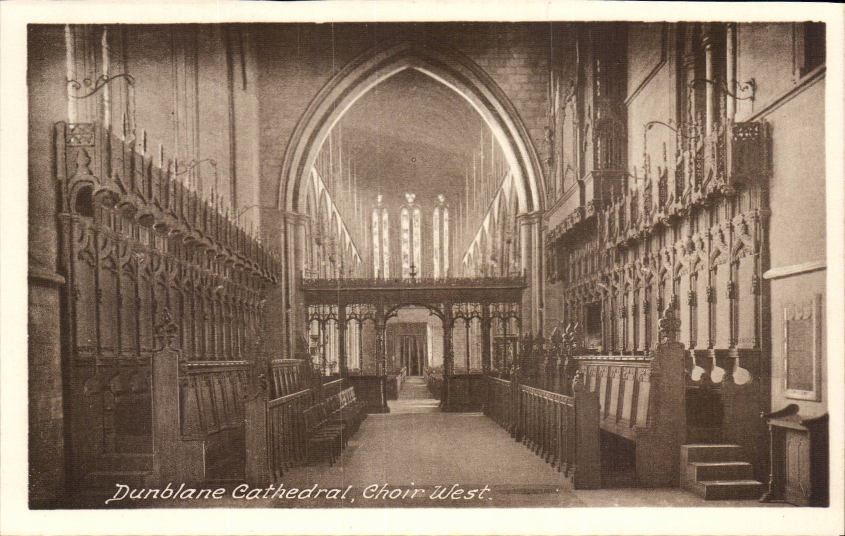 Great BRitain Dunblane cathedral CPA Choir west