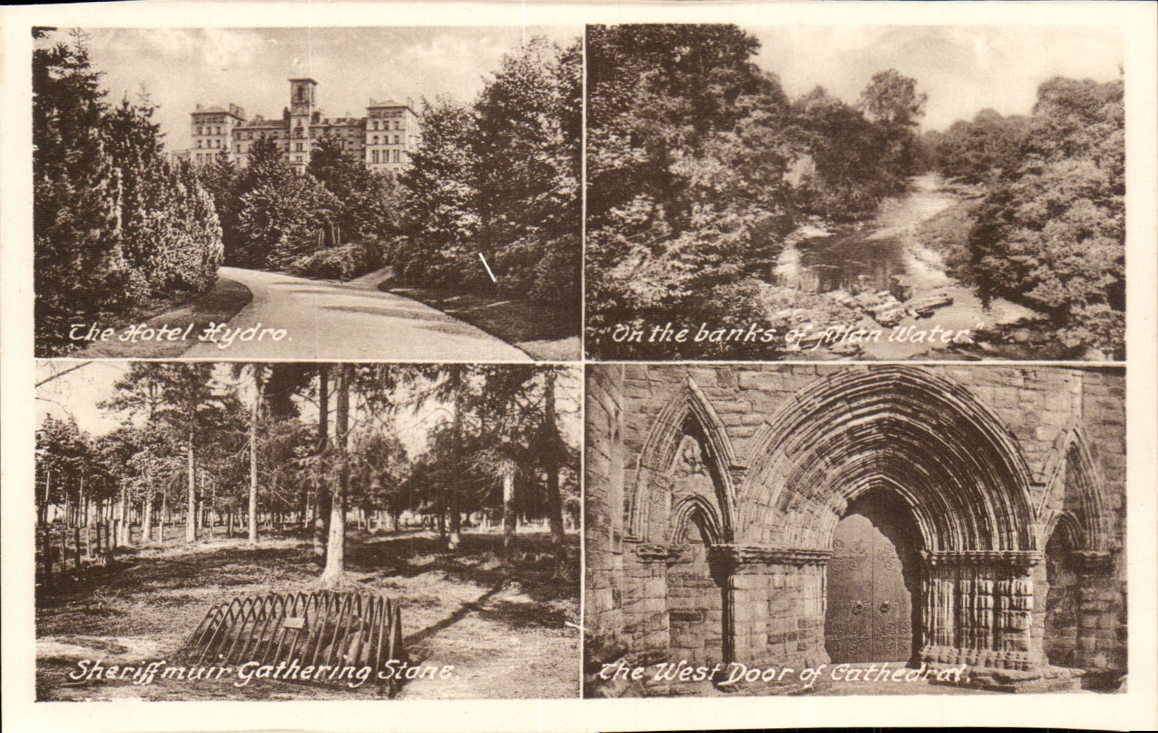 Great BRitain Dunblane CPA The hotel Hydro On the banks of Allan water Sheriff muir Gathering stone 
