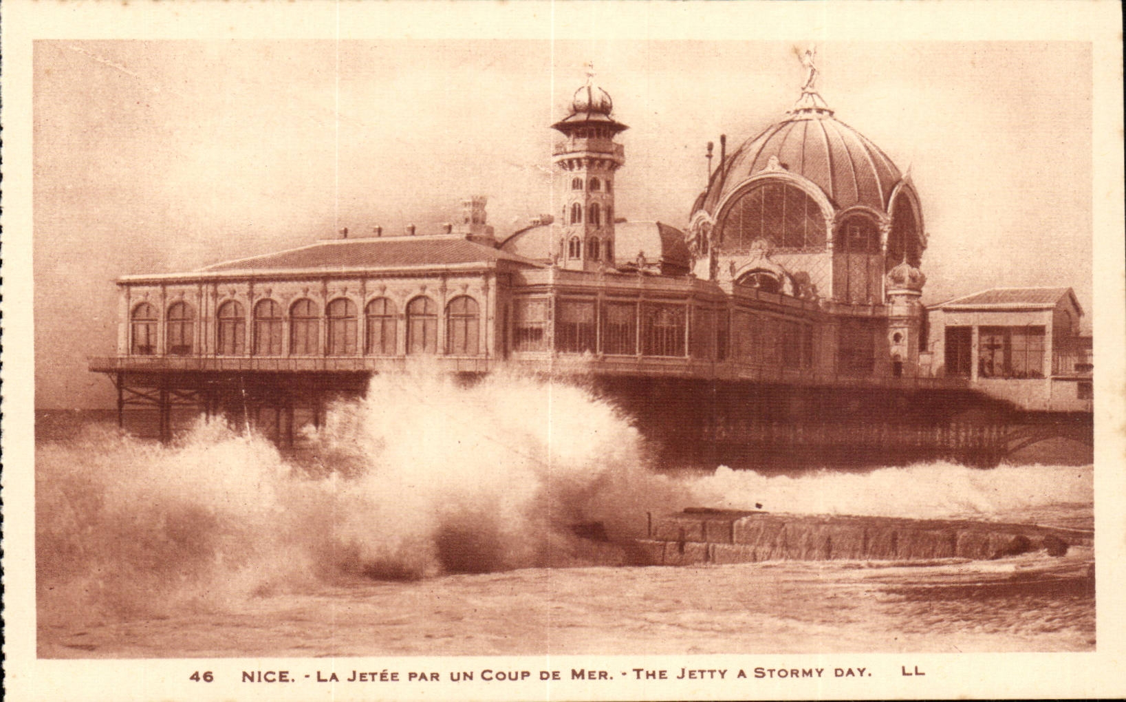 Nizza CPA der Pier durch ein schweres Schwellen