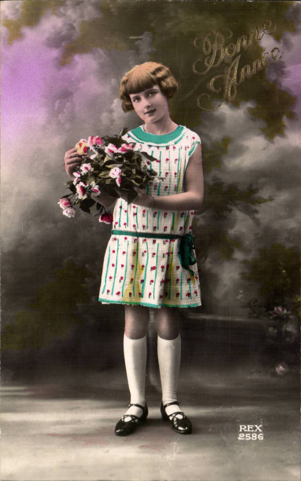 CPA Fantasy Child girl Happy New Year