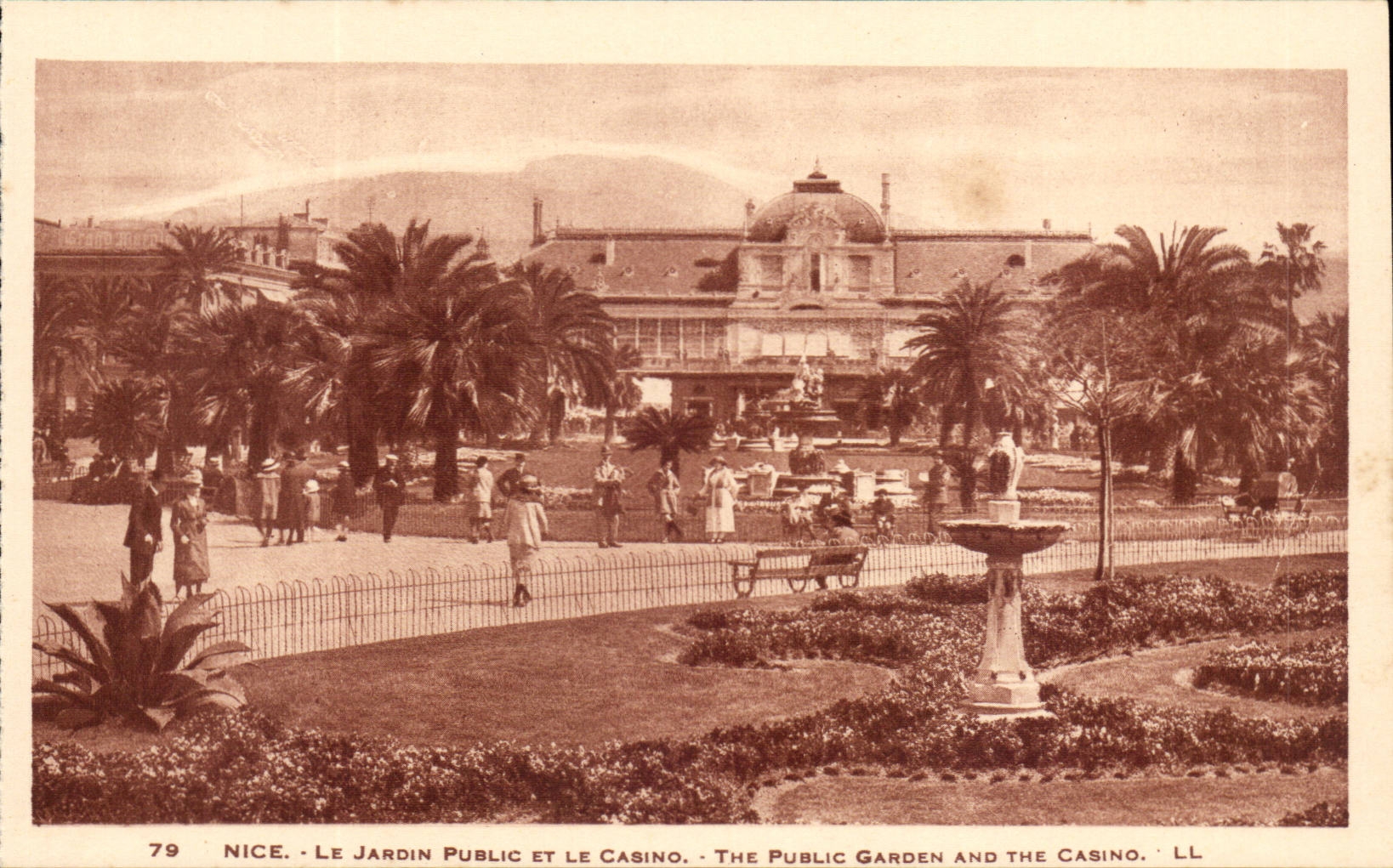 Nettes CPA der allgemeine Garten und das Kasino