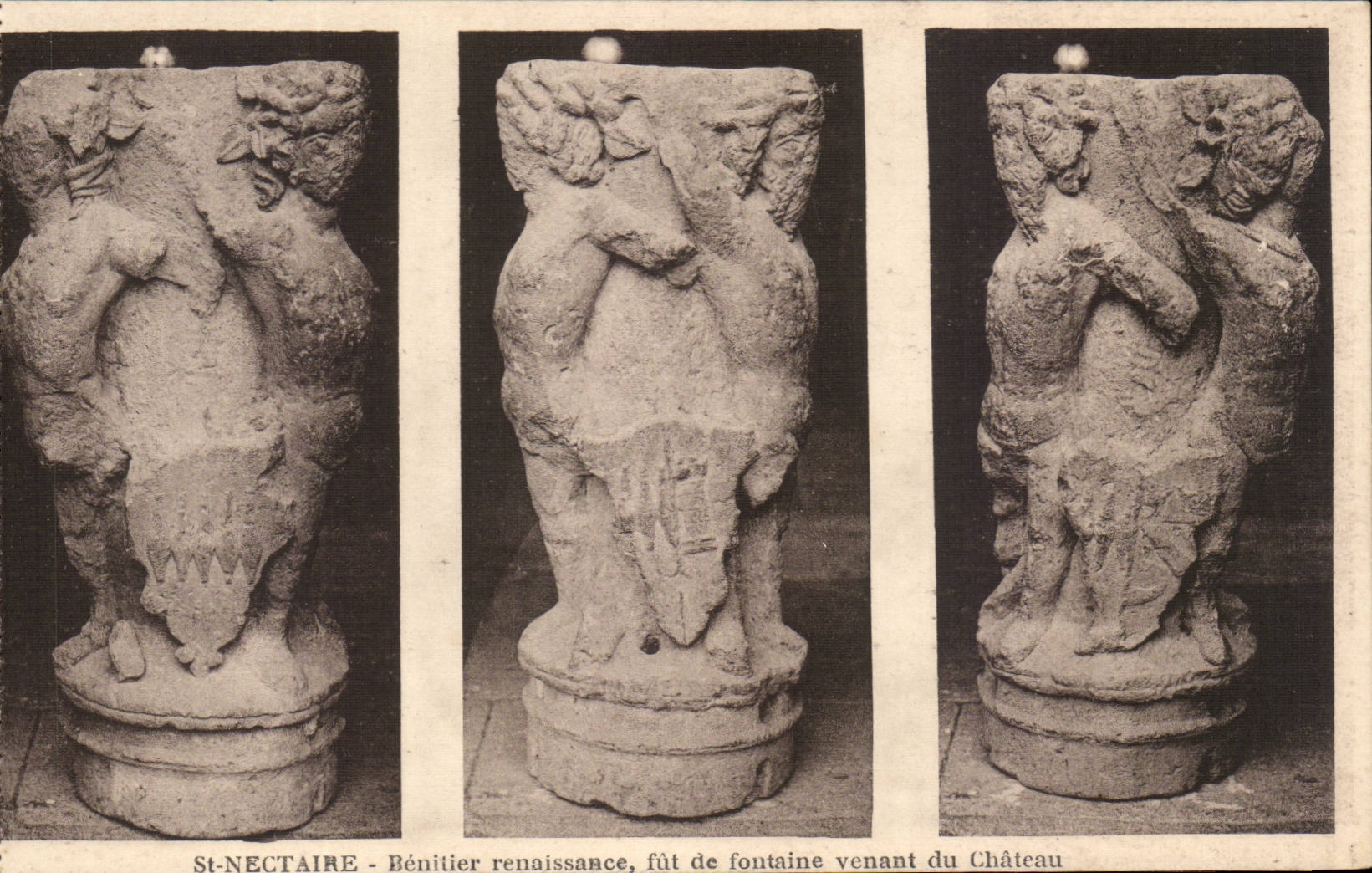 Saint Nectaire CPA Benitier Renaissance was of fountain coming from the castle