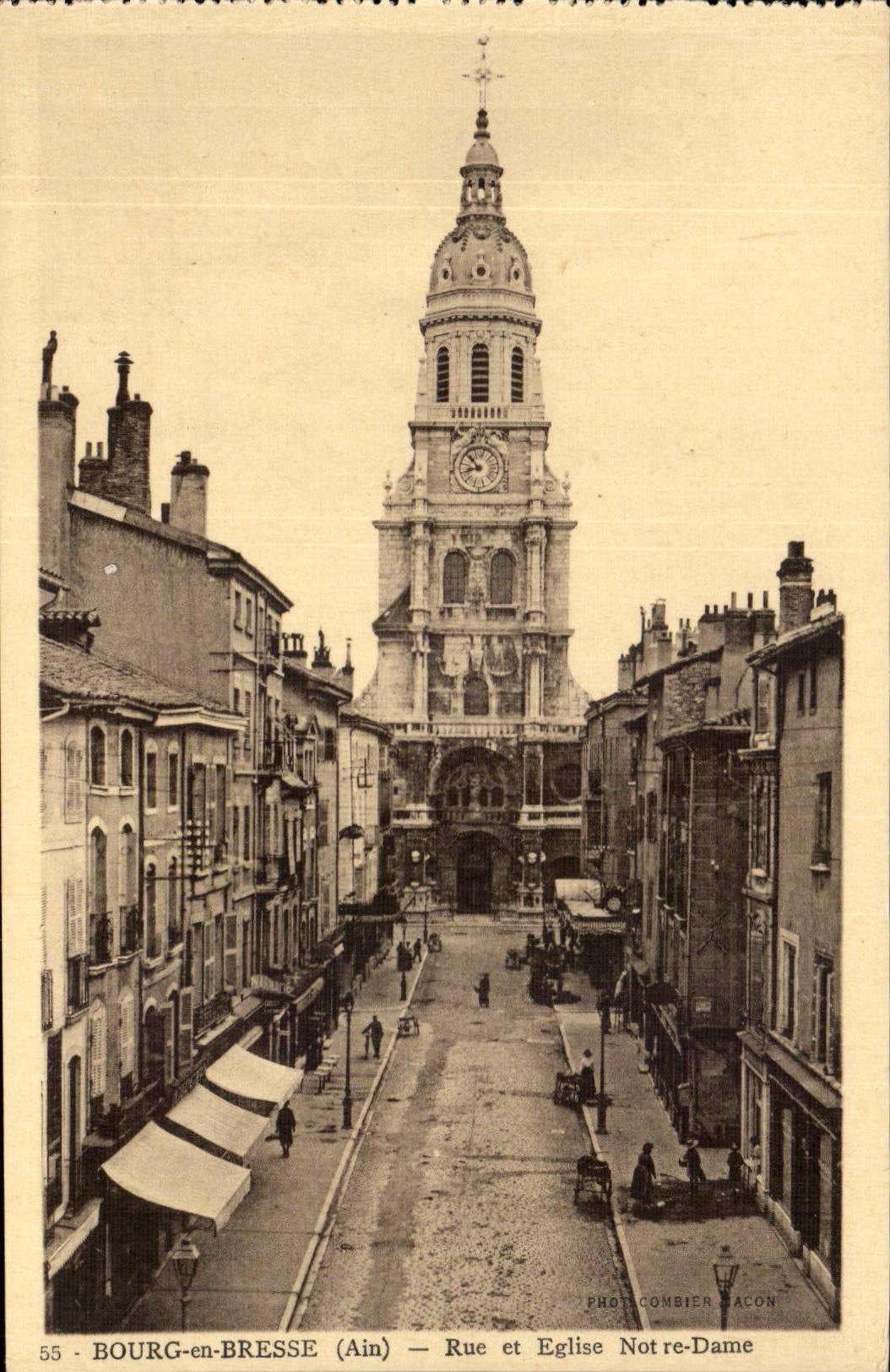 Surroundings of Borough in Bresse CPA Street and Notre Dame church