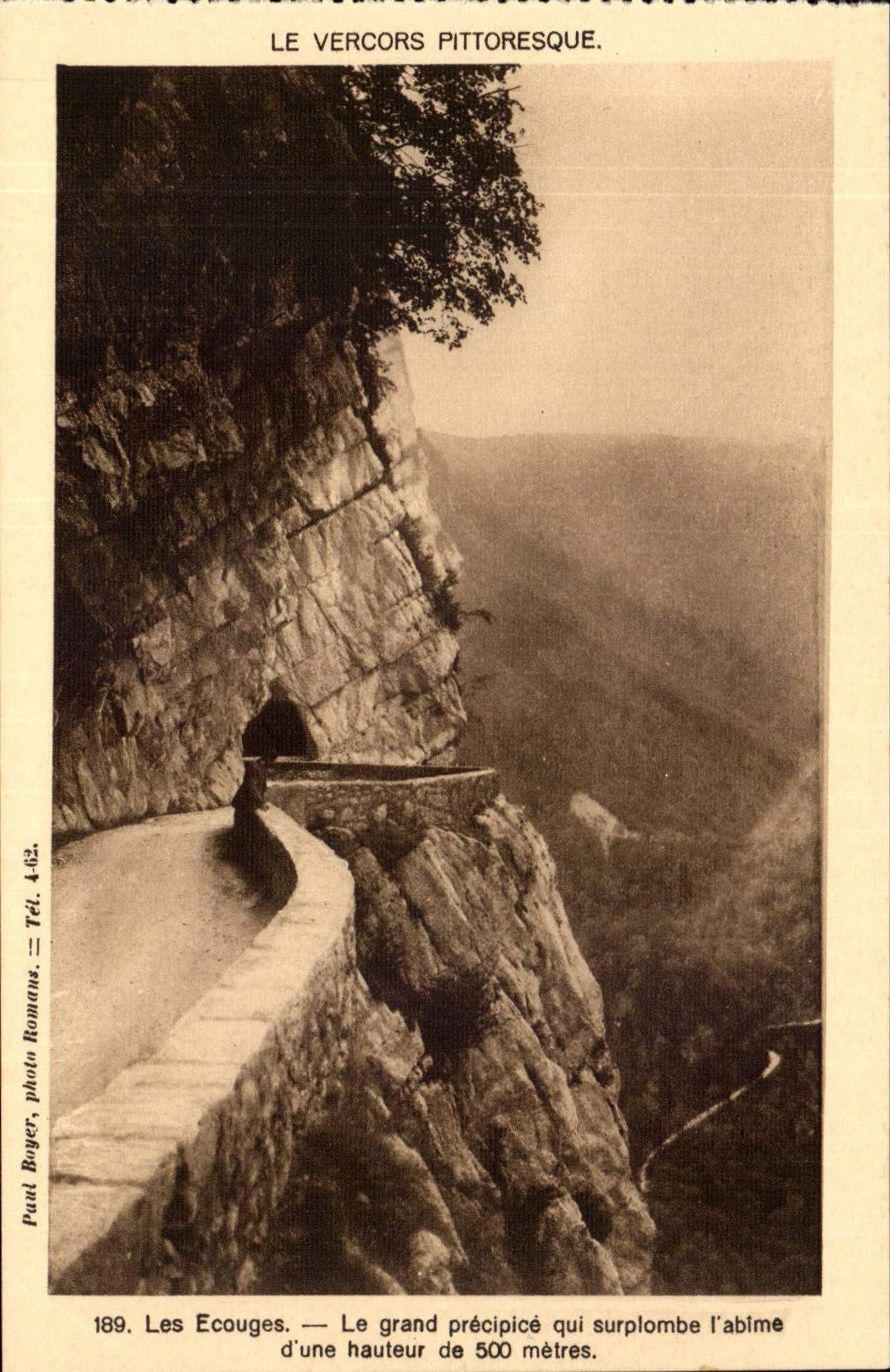 Vercors CPA Valley of Bourne the large chasm which overhangs the abyss a height of 500 bills of quantities Ecouges
