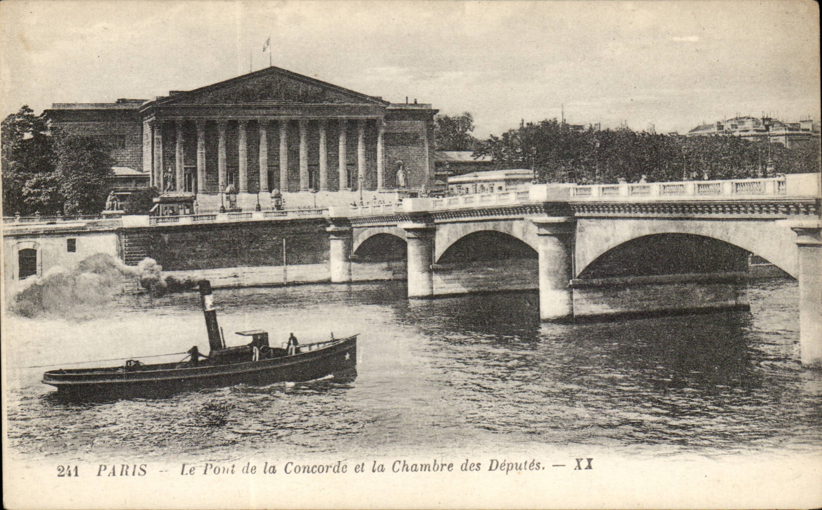 Paris CPA the bridge of the Harmony the House of Commons