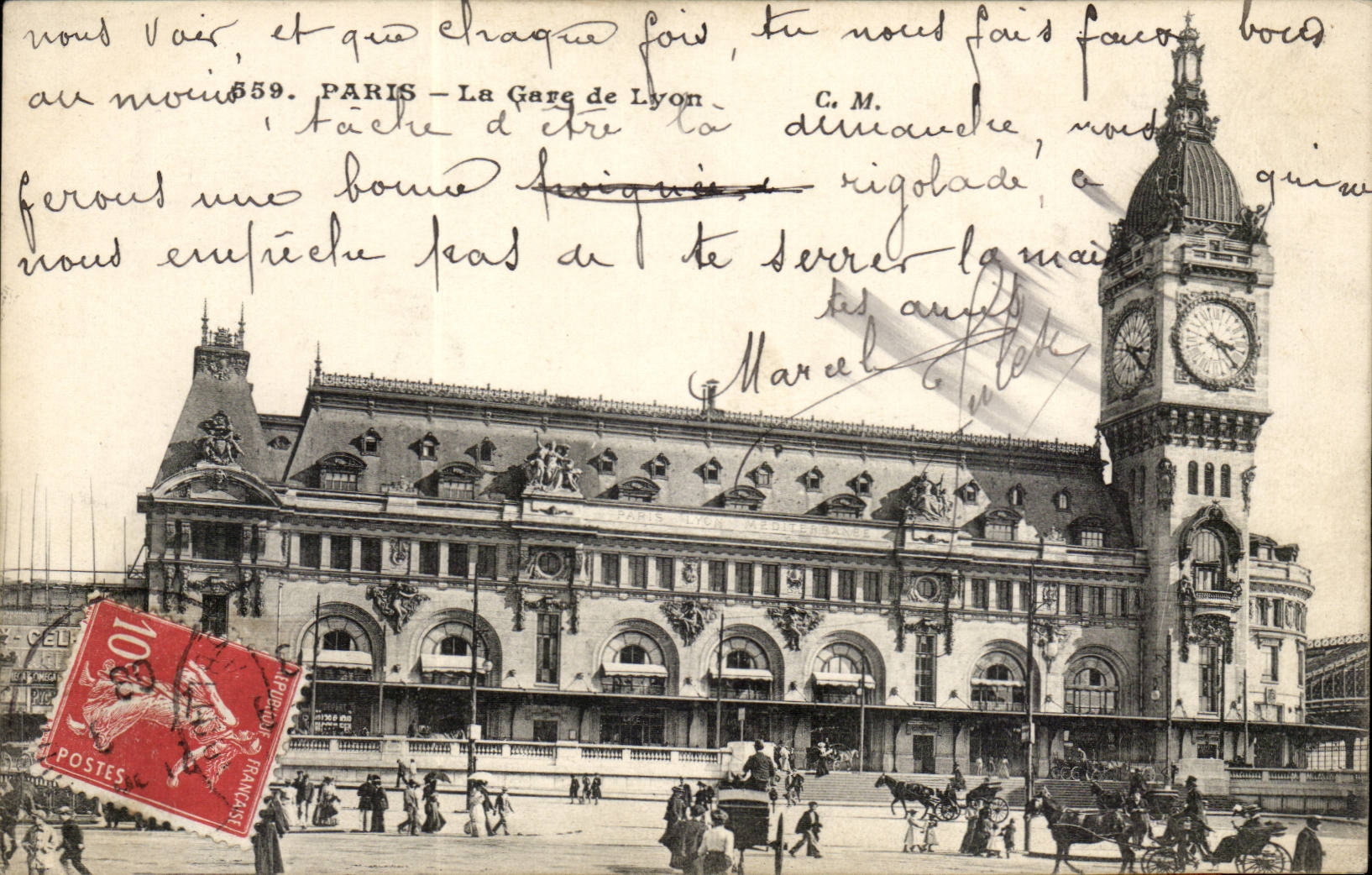 Paris CPA Train station of Lyon