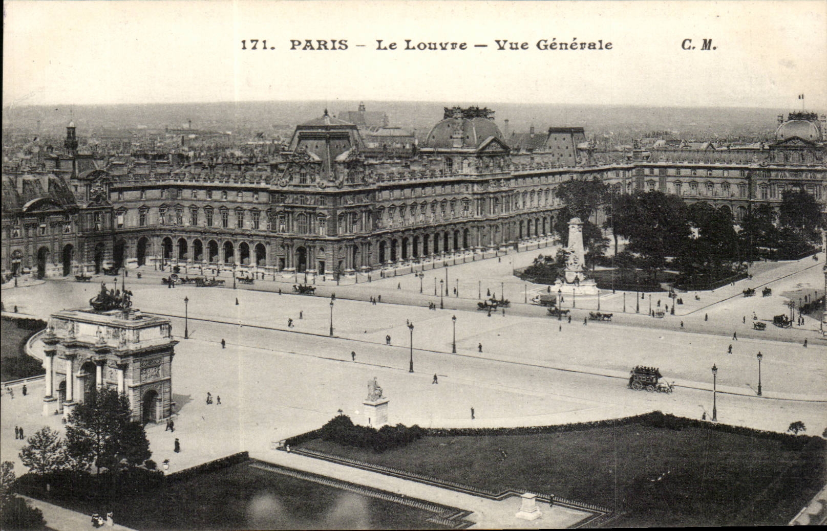 Paris CPA le Louvre vue generale