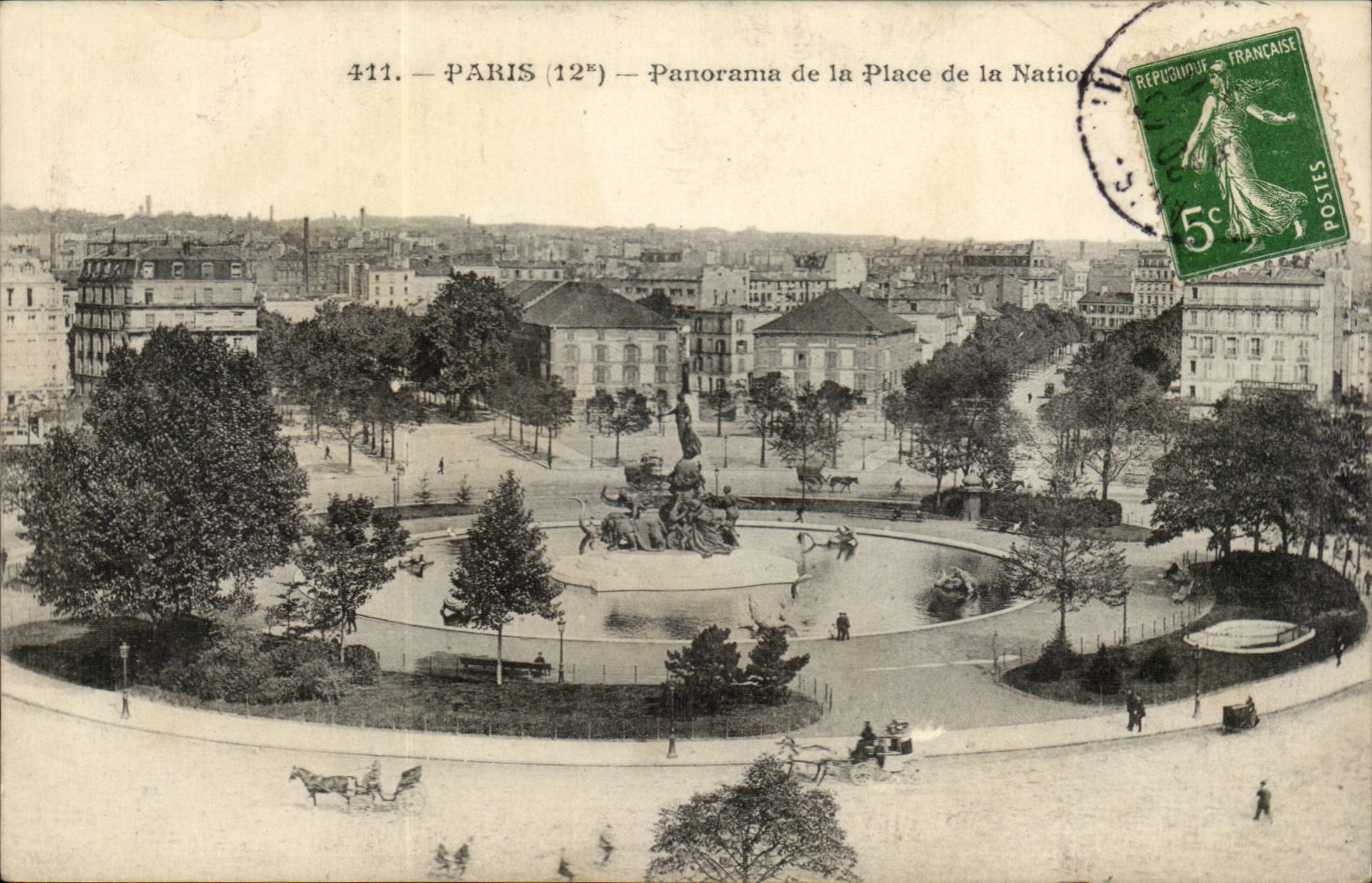 Paris CPA Panorama de la place de la Nation