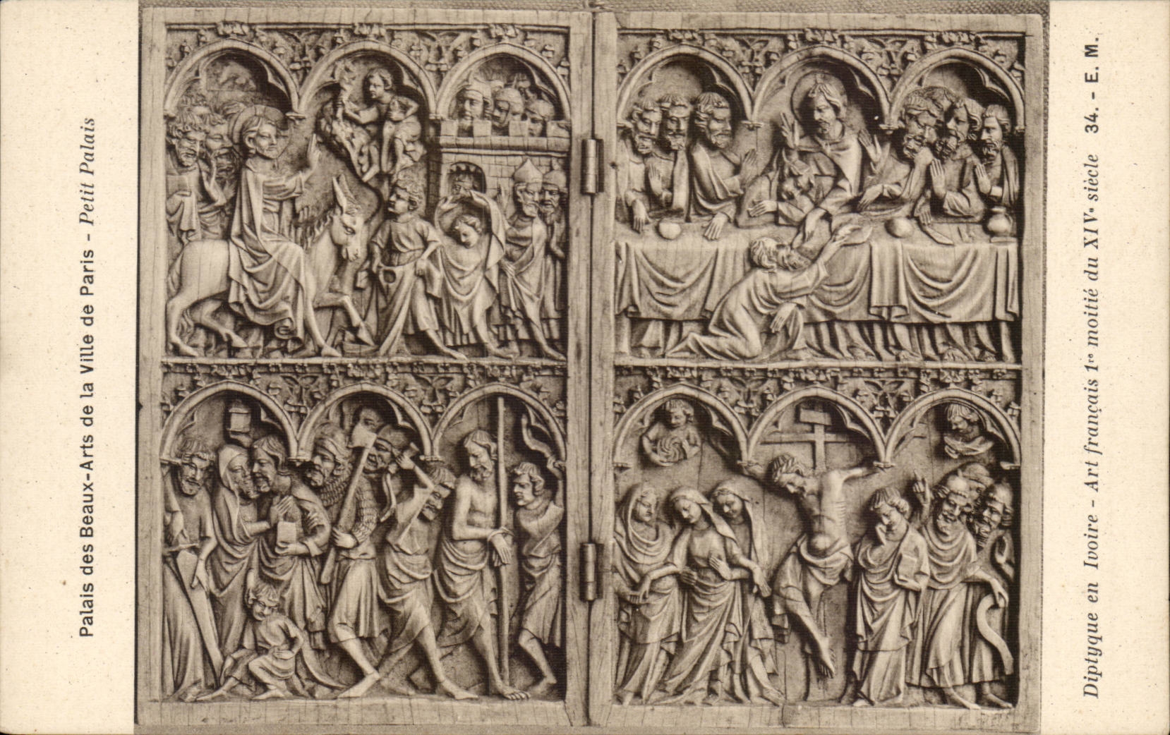 Gaumen Paris-CPA der schonen Kunste der Stadt von Paris-Petit PalaisDiptych aus 1 Halfte der ivory franzosischen Kunst von 14 heraus