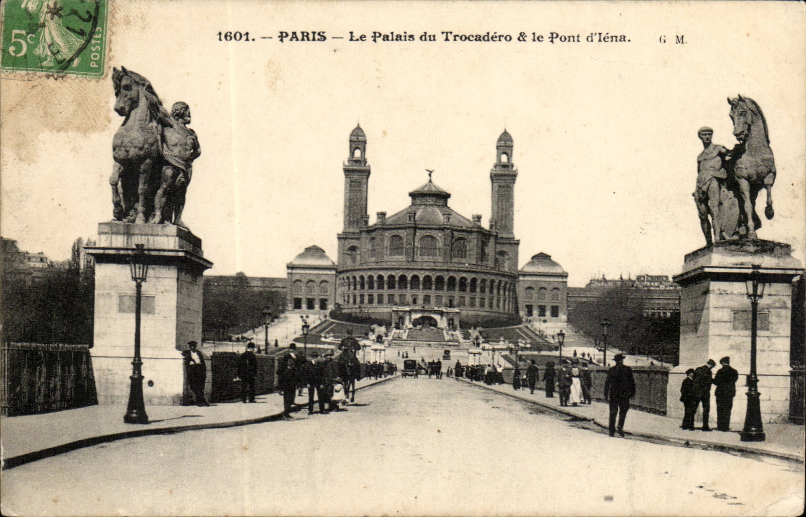 Paris CPA the palate of Trocadero and the bridge of Iena