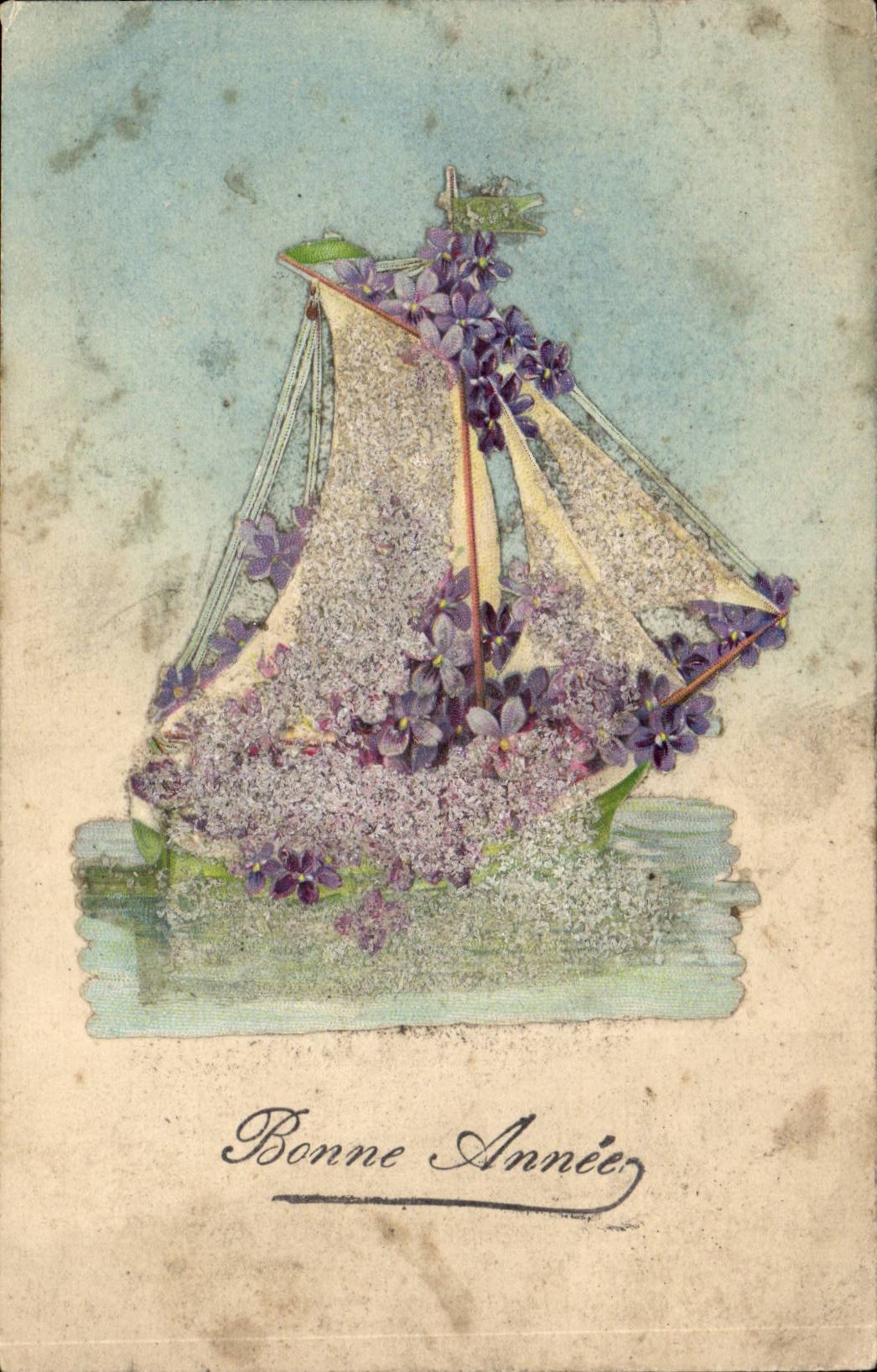 CPA Fantasy Boat in relief Happy New Year